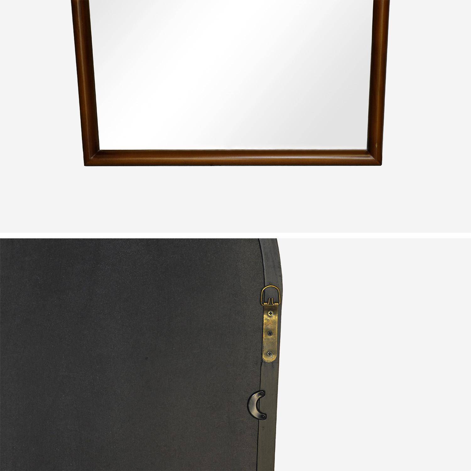 Arched wall mirror pine wood, Luke, Walnut, 50x3x90 cm,sweeek,Photo4