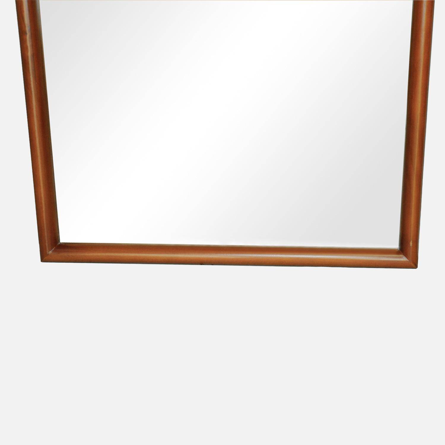 Arched wall mirror pine wood, Luke, Walnut, 60x3x160 cm Photo4