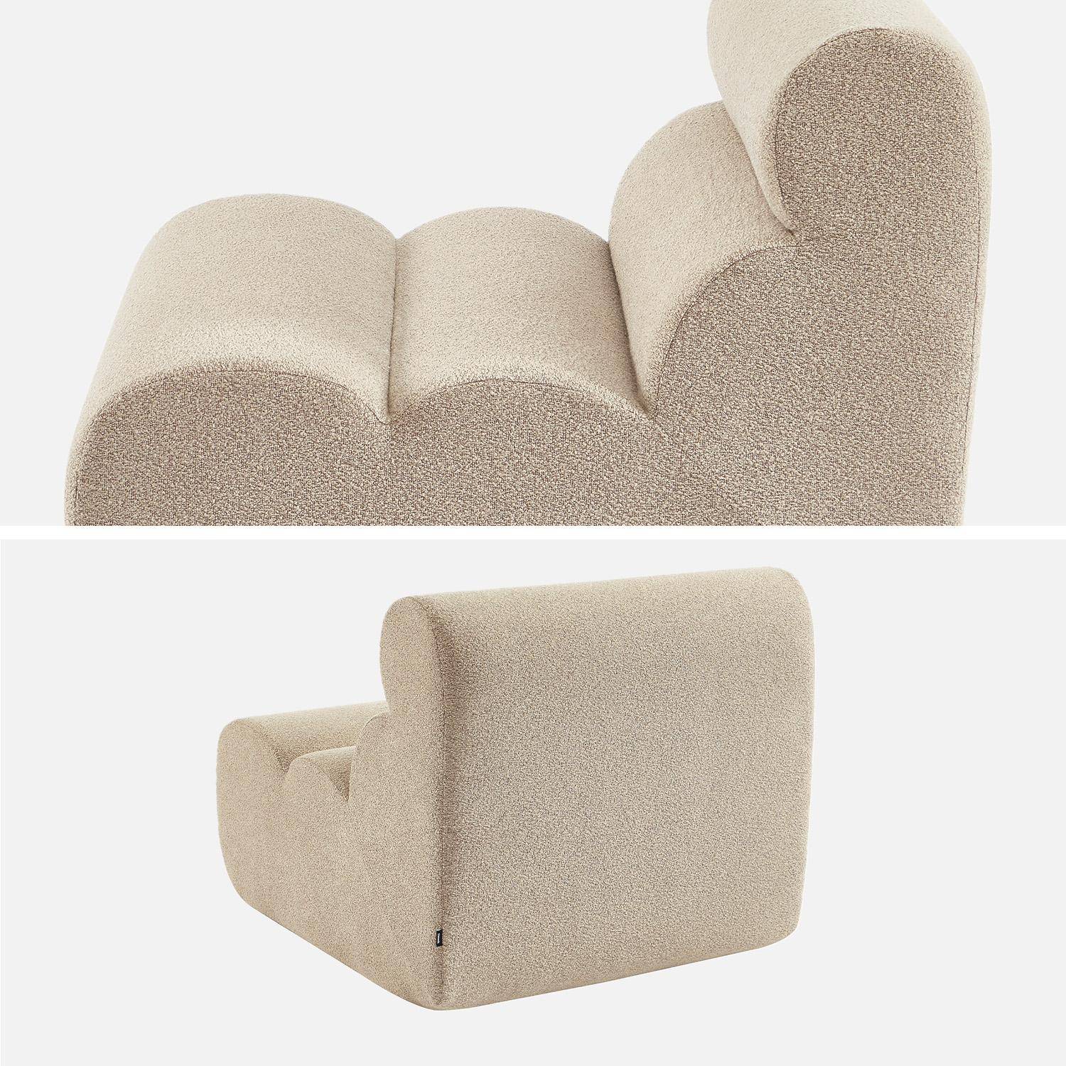 Sofá modular de borreguito texturizado, 3 plazas, Nova borreguito, Beige, 81x99x75 cm Photo6