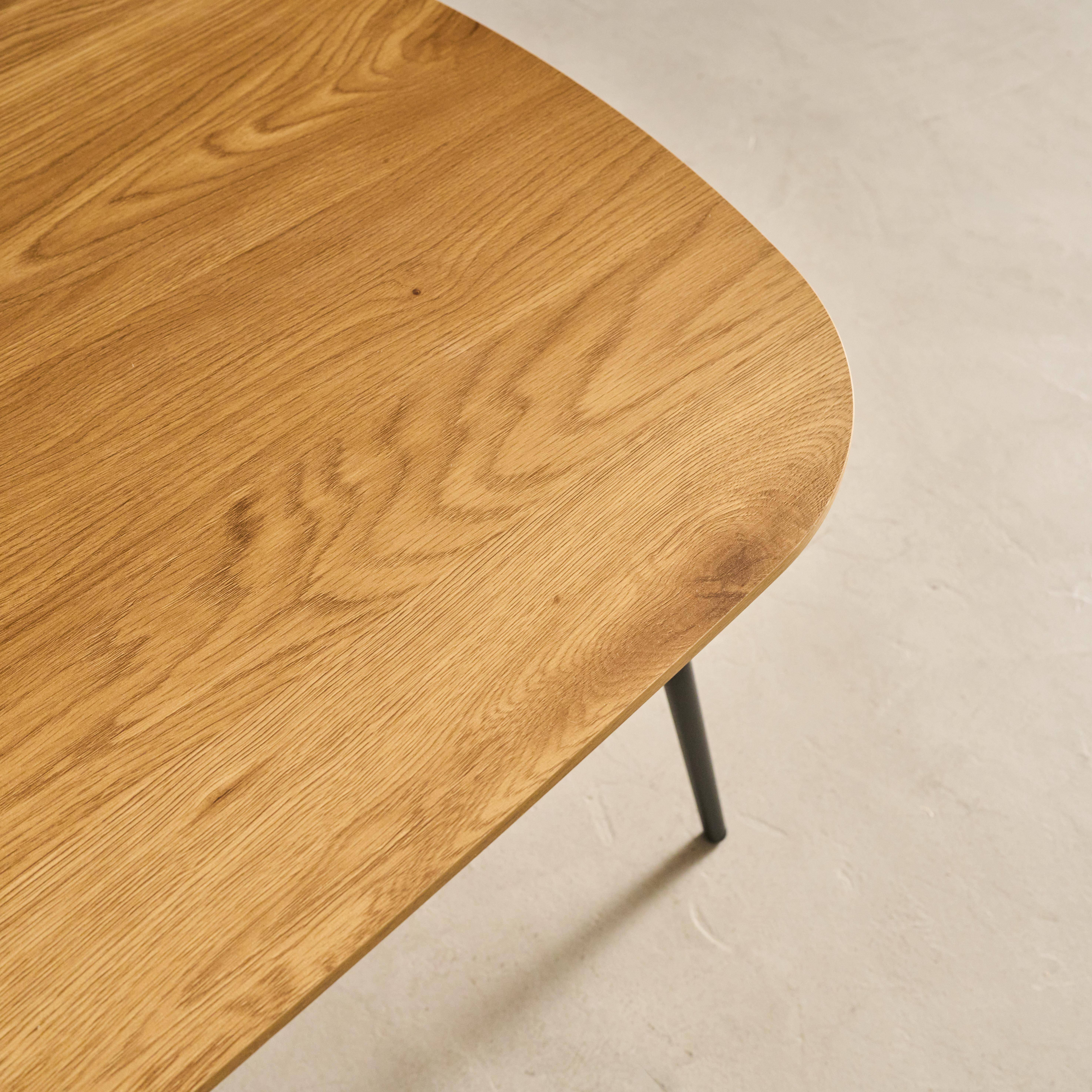 Rechteckiger Couchtisch im Eichenlook mit schwarzen Metallbeinen - Ezia,sweeek,Photo3