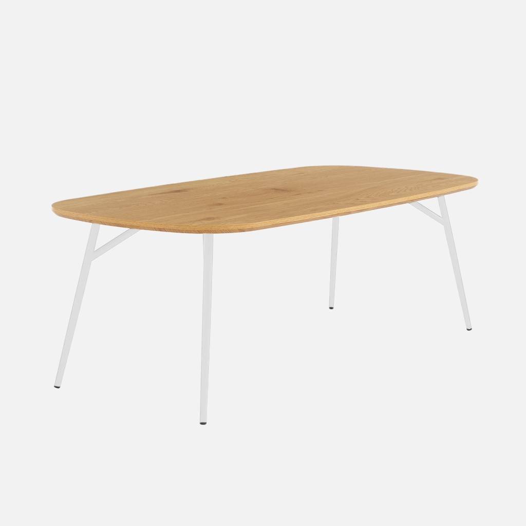 Table basse rectangulaire pieds chromés 120cm chêne