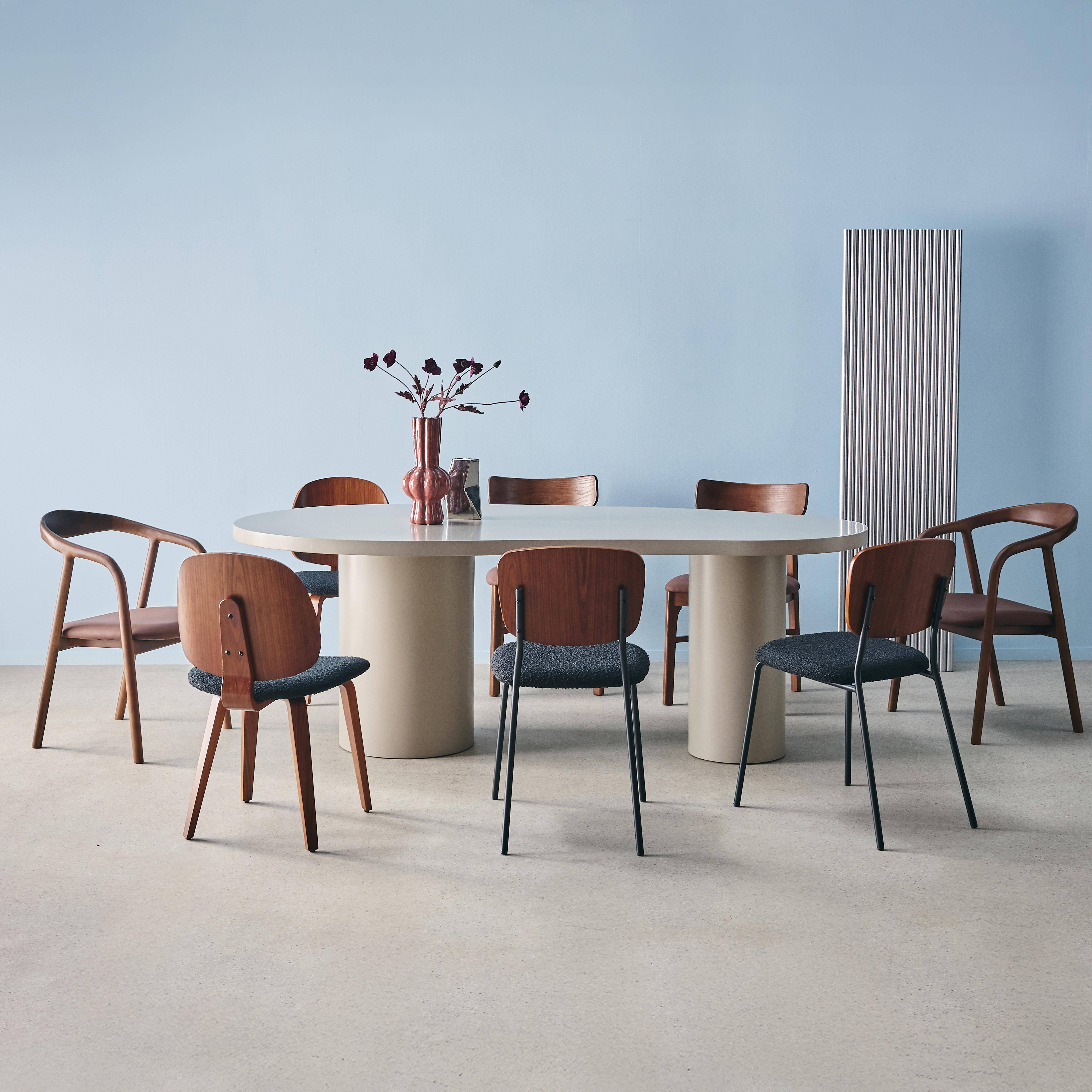 Table à manger organique structure bois d'hévéa 8 places 210cm  Photo4