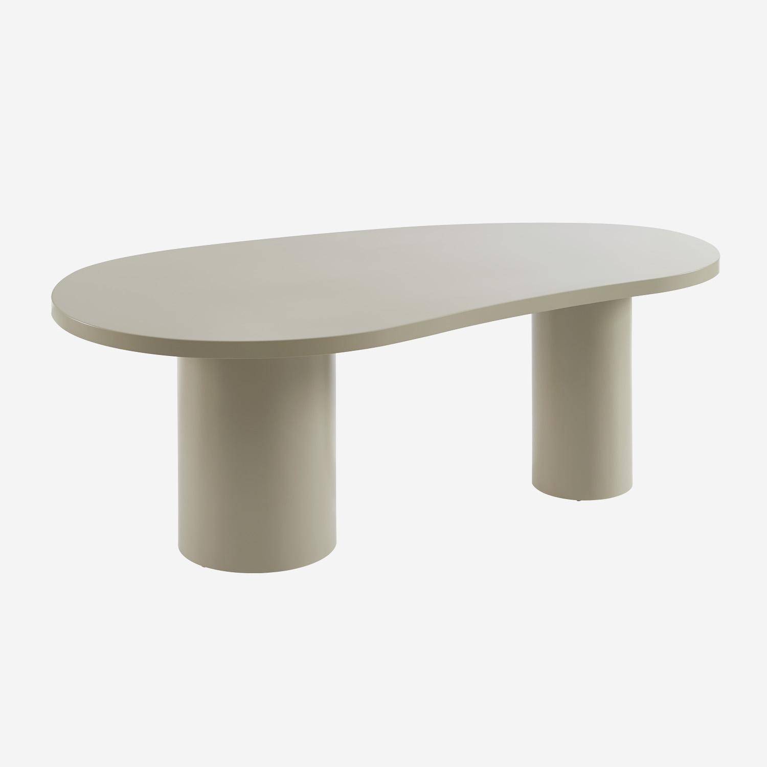 Organic dining table with rubberwood structure, seats 8, Esmee, Light Grey, 210x115x76 cm,sweeek,Photo6