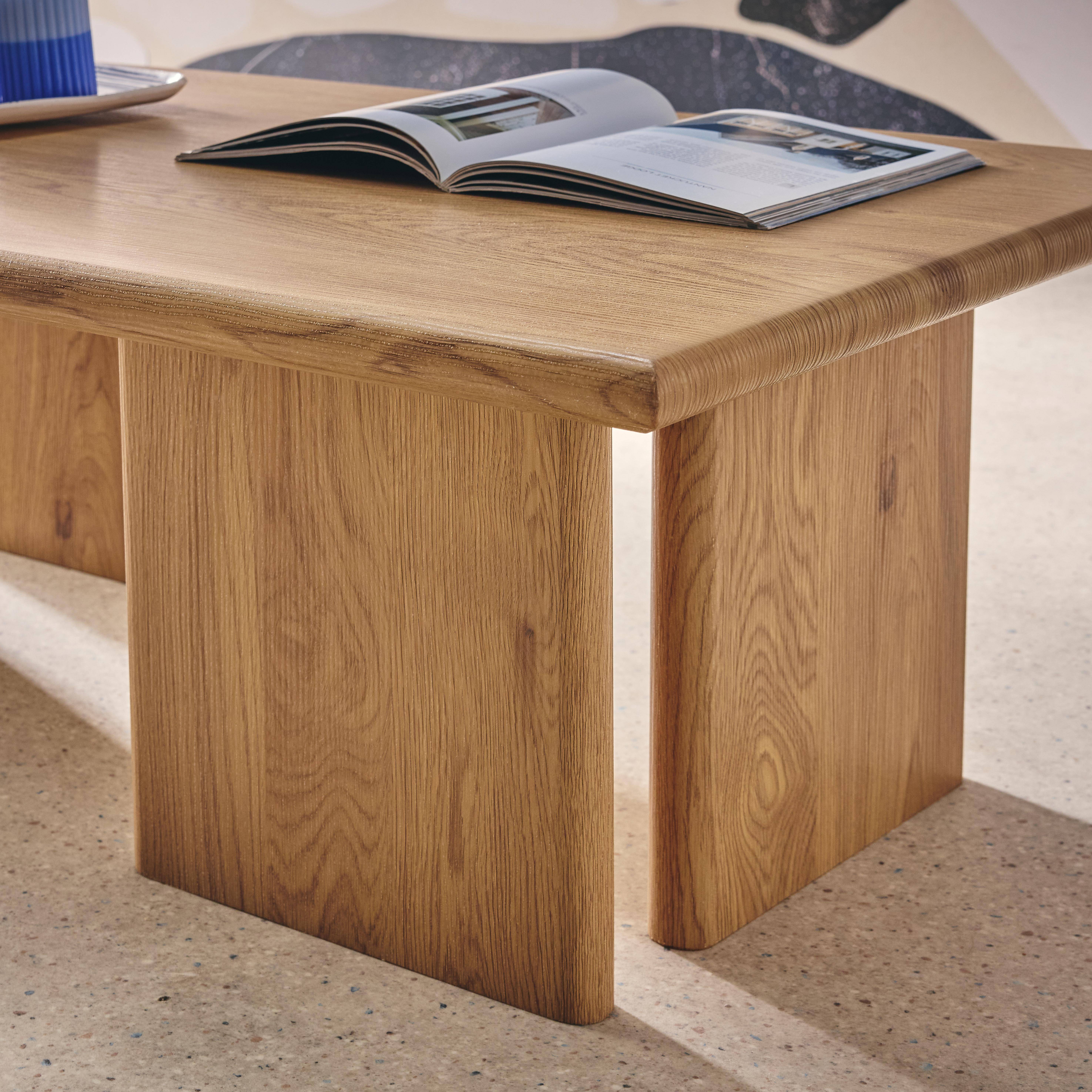 Rechteckiger Couchtisch MDF Eichenlook - Tilos,sweeek,Photo4