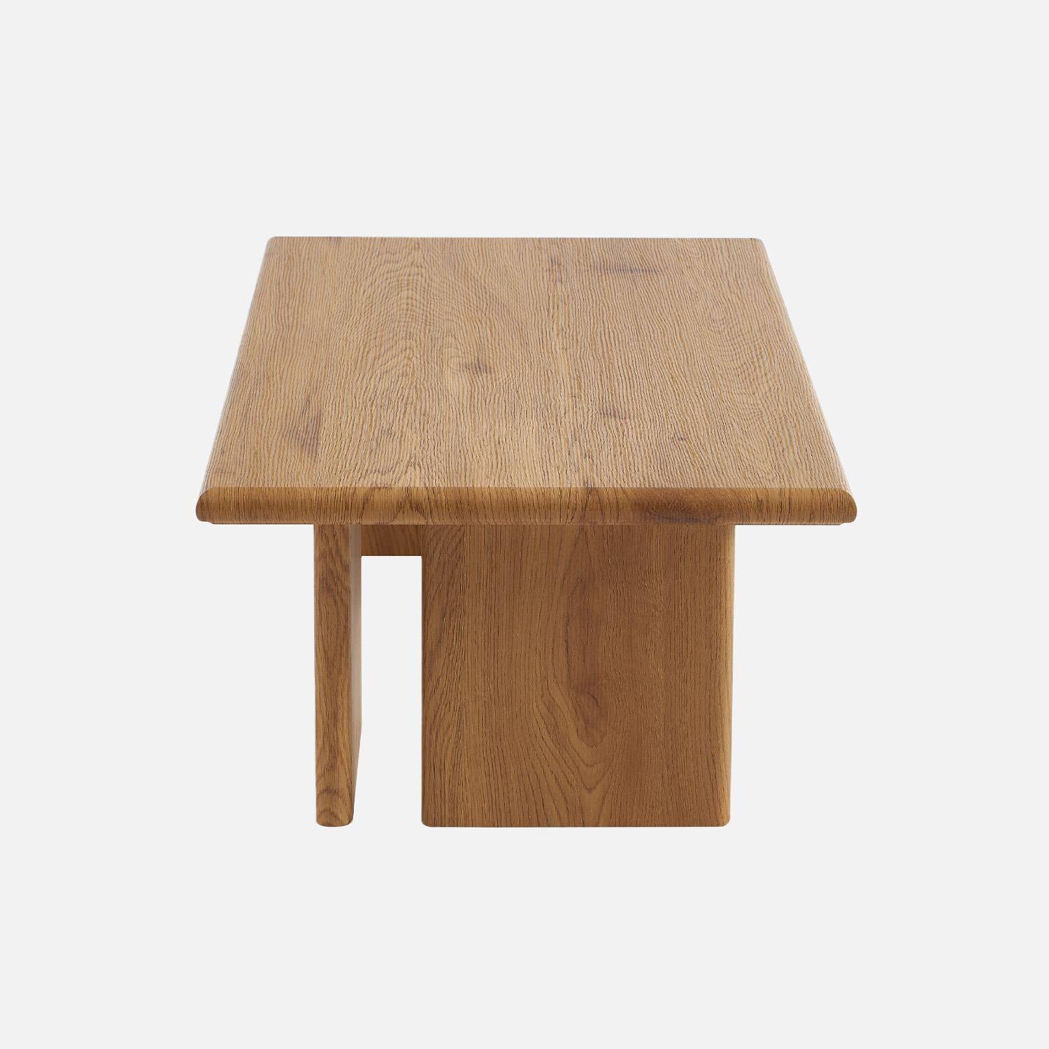 Table basse rectangulaire MDF effet chêne Photo3