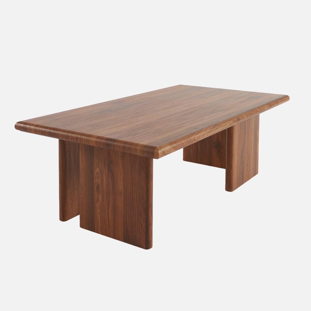 Table basse rectangulaire MDF effet noyer