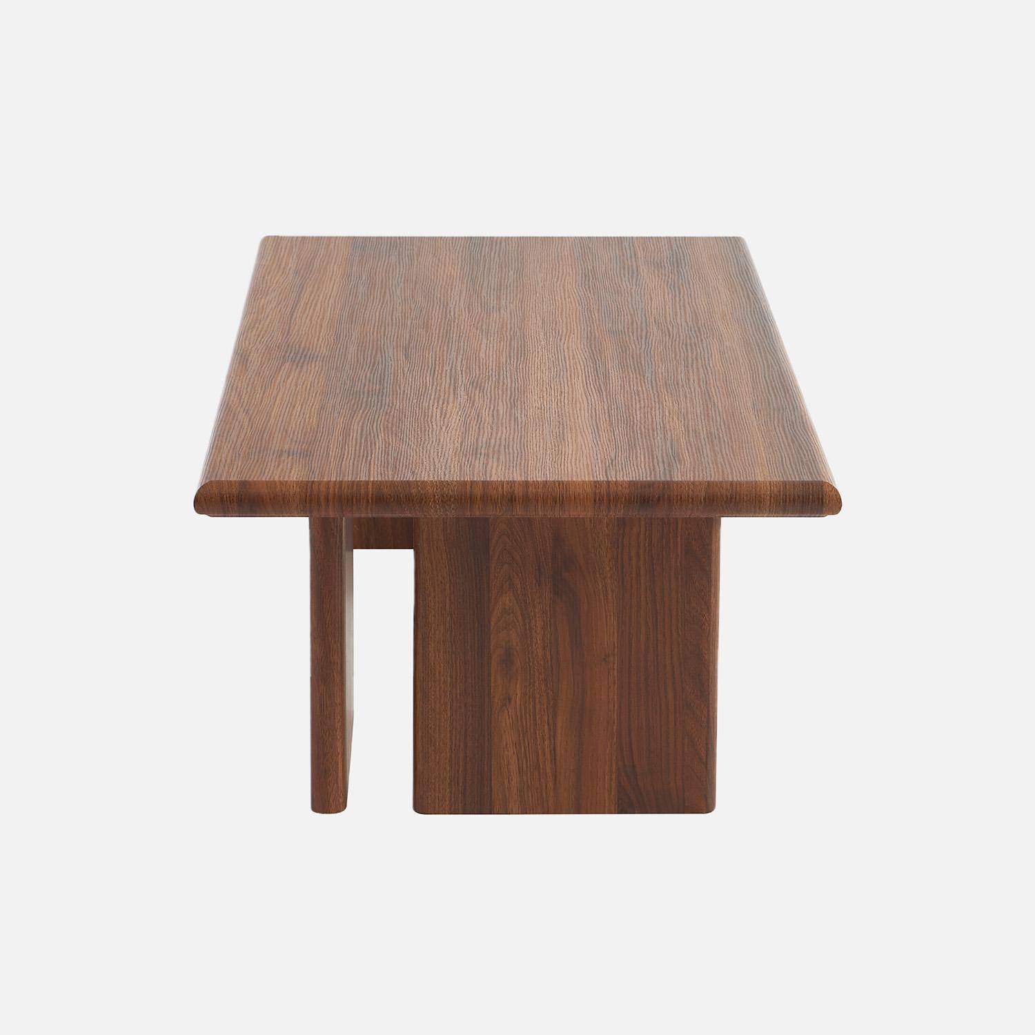 Table basse rectangulaire MDF effet noyer Photo3