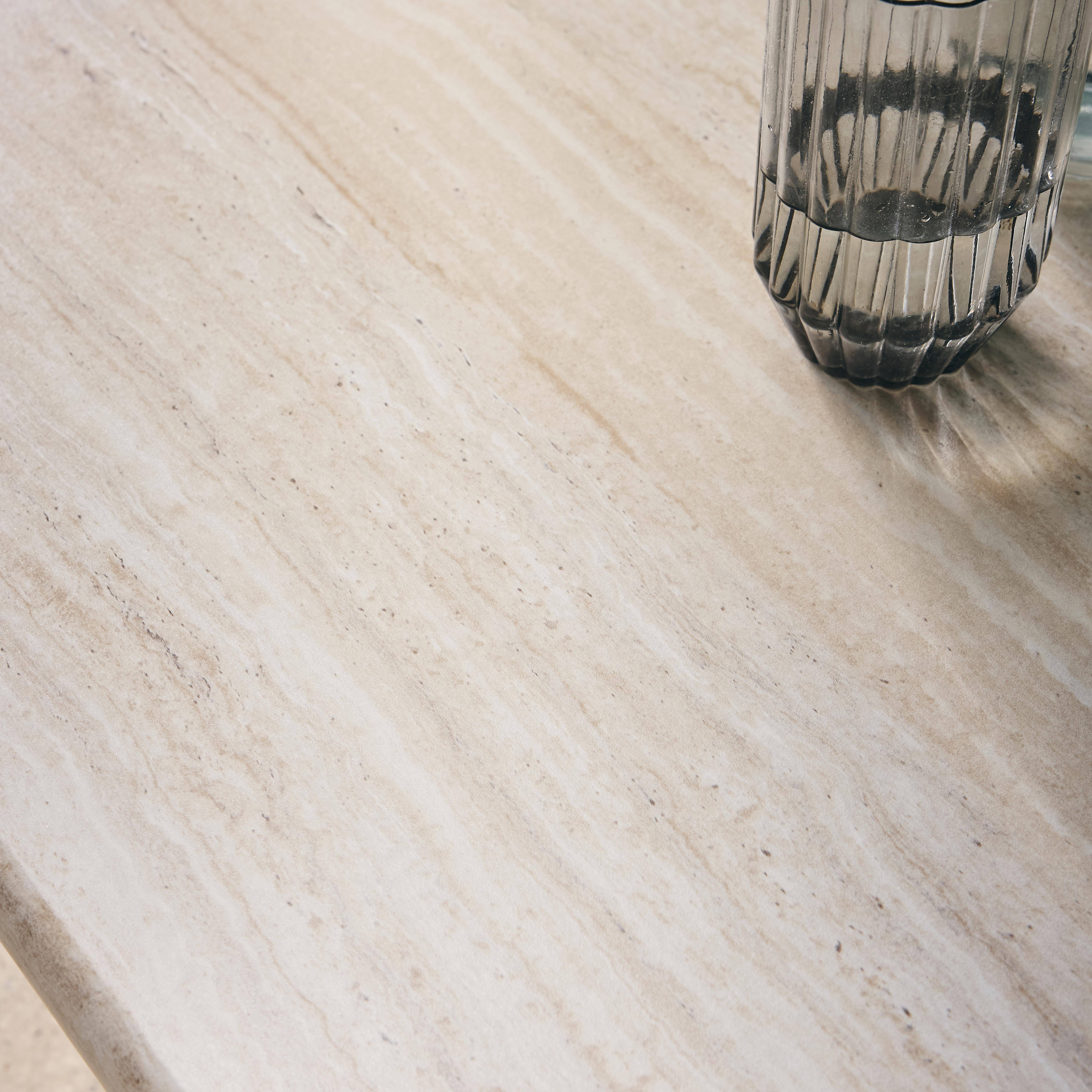 Rechteckiger Couchtisch aus MDF mit Travertinlook - Tilos Photo3