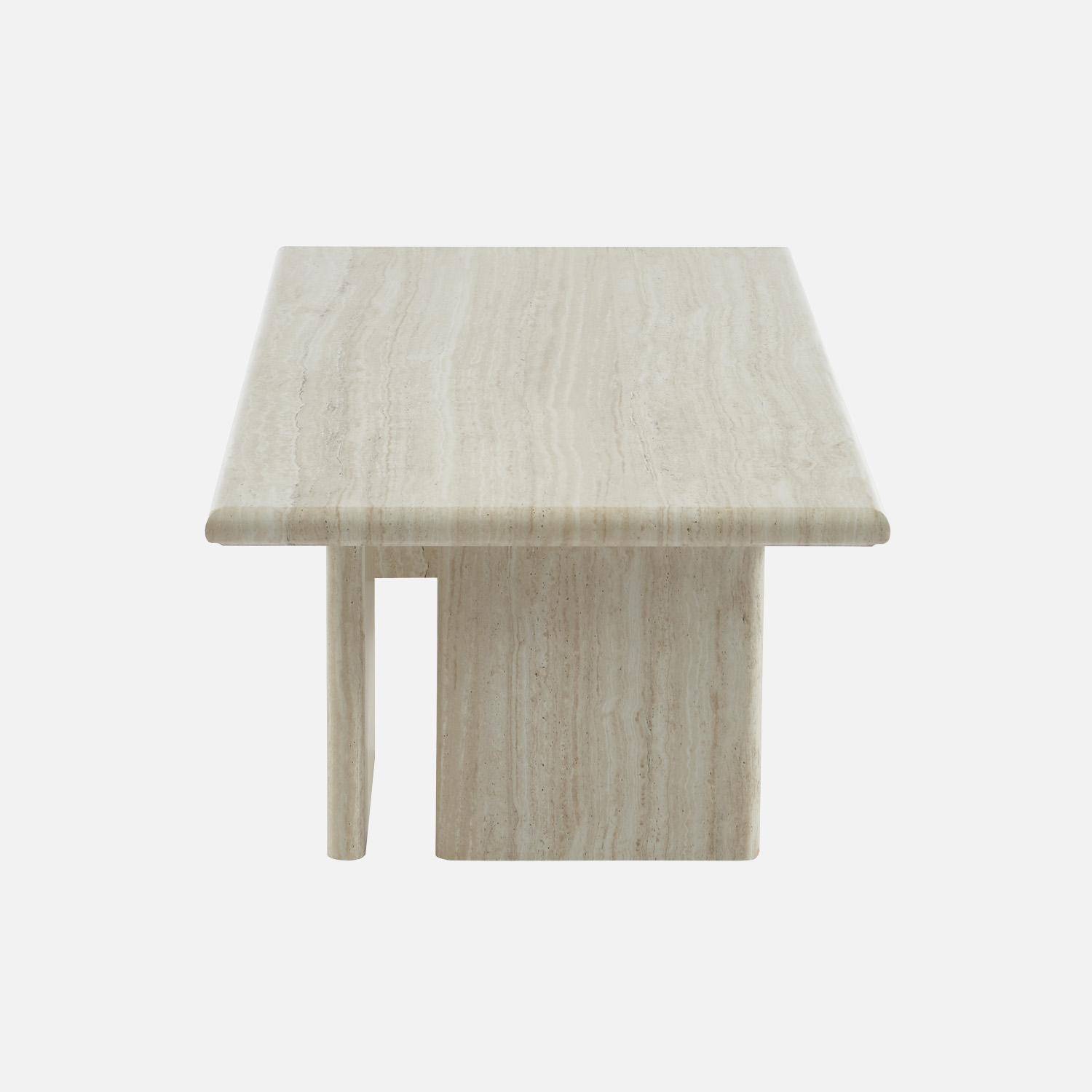 Table basse rectangulaire MDF effet travertin  Photo3
