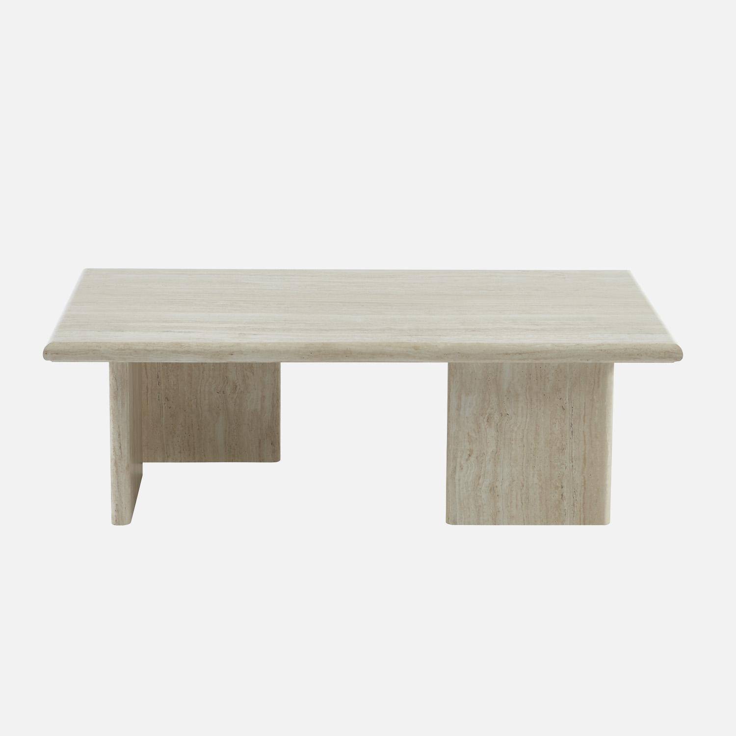 Table basse rectangulaire MDF effet travertin ,sweeek,Photo2