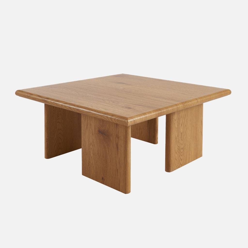 Table basse carrée MDF effet chêne