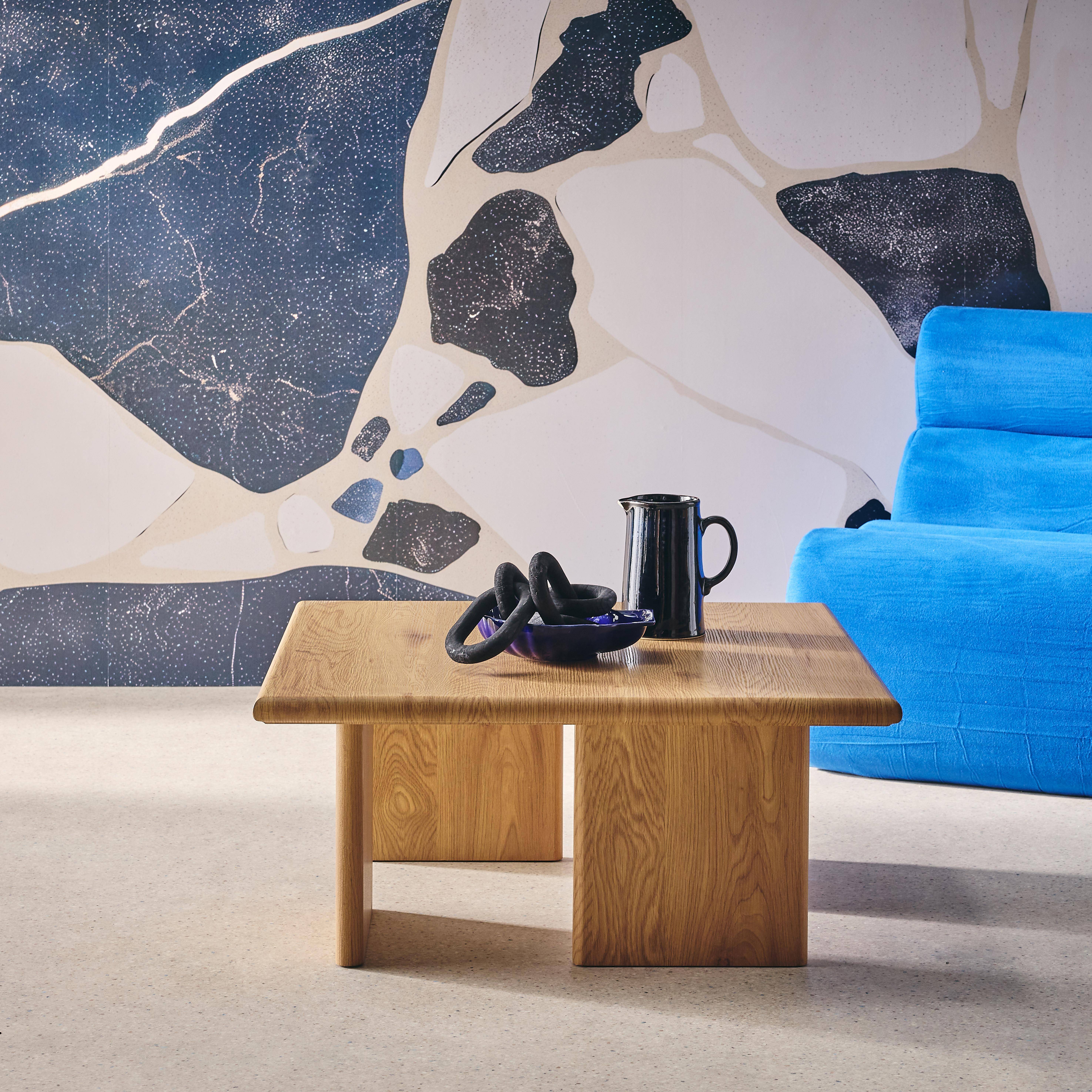 Vierkante salontafel MDF eikeneffect L 80 x B 80 x H 36cm - Tilos Photo1