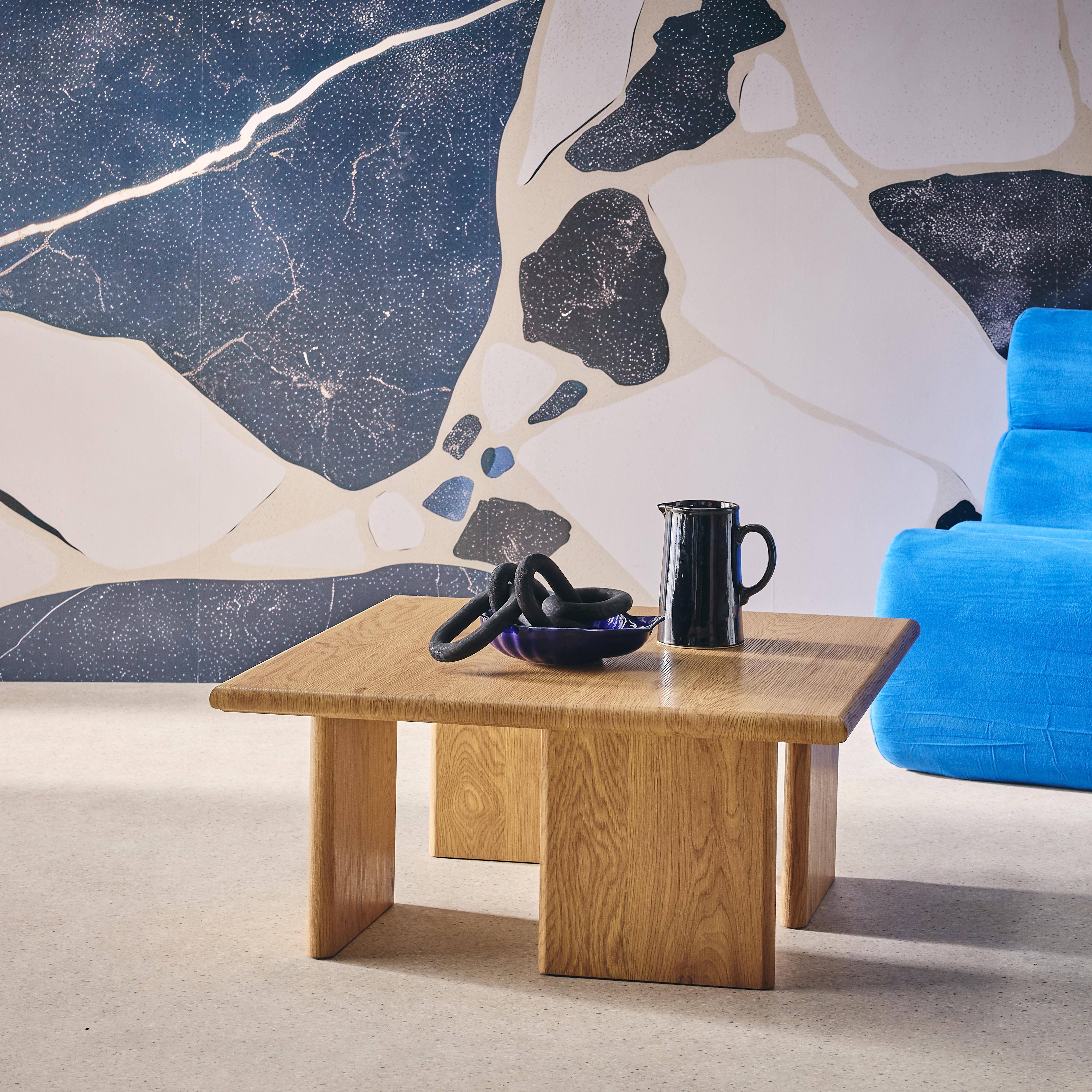 Vierkante salontafel MDF eikeneffect L 80 x B 80 x H 36cm - Tilos Photo4