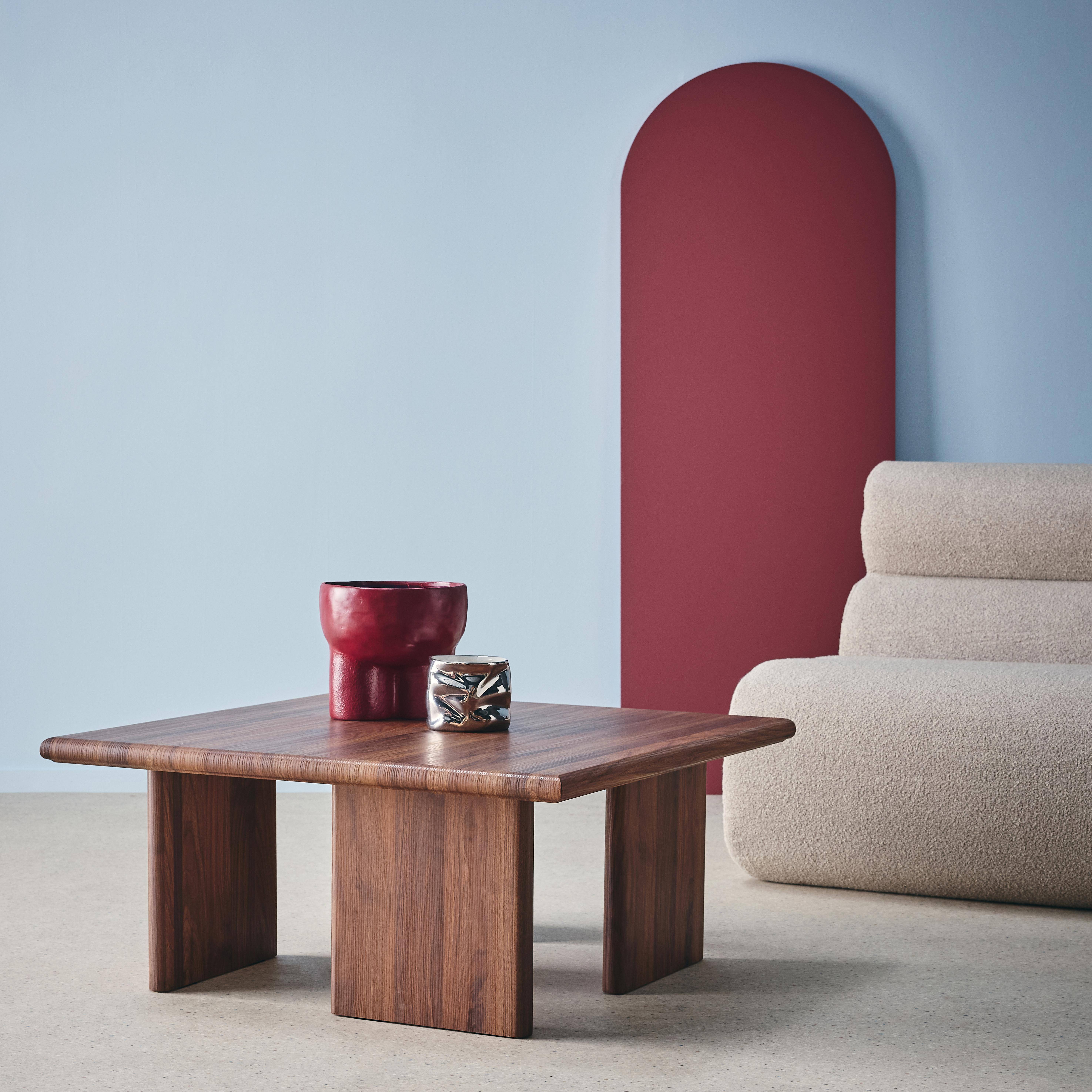 Table basse carré effet noyer 80 x 80cm,sweeek,Photo2