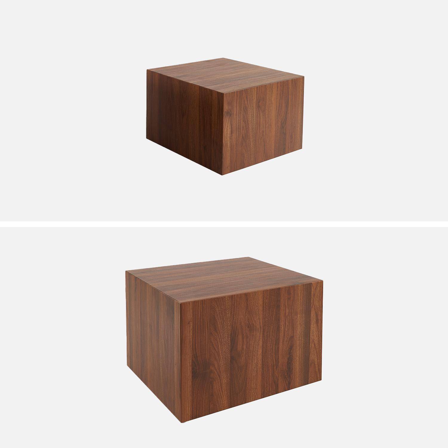 Lot de 2 tables basses rondes effet noyer, Ø58 x H 40cm / Ø50 x H 33cm SYLVA Photo5