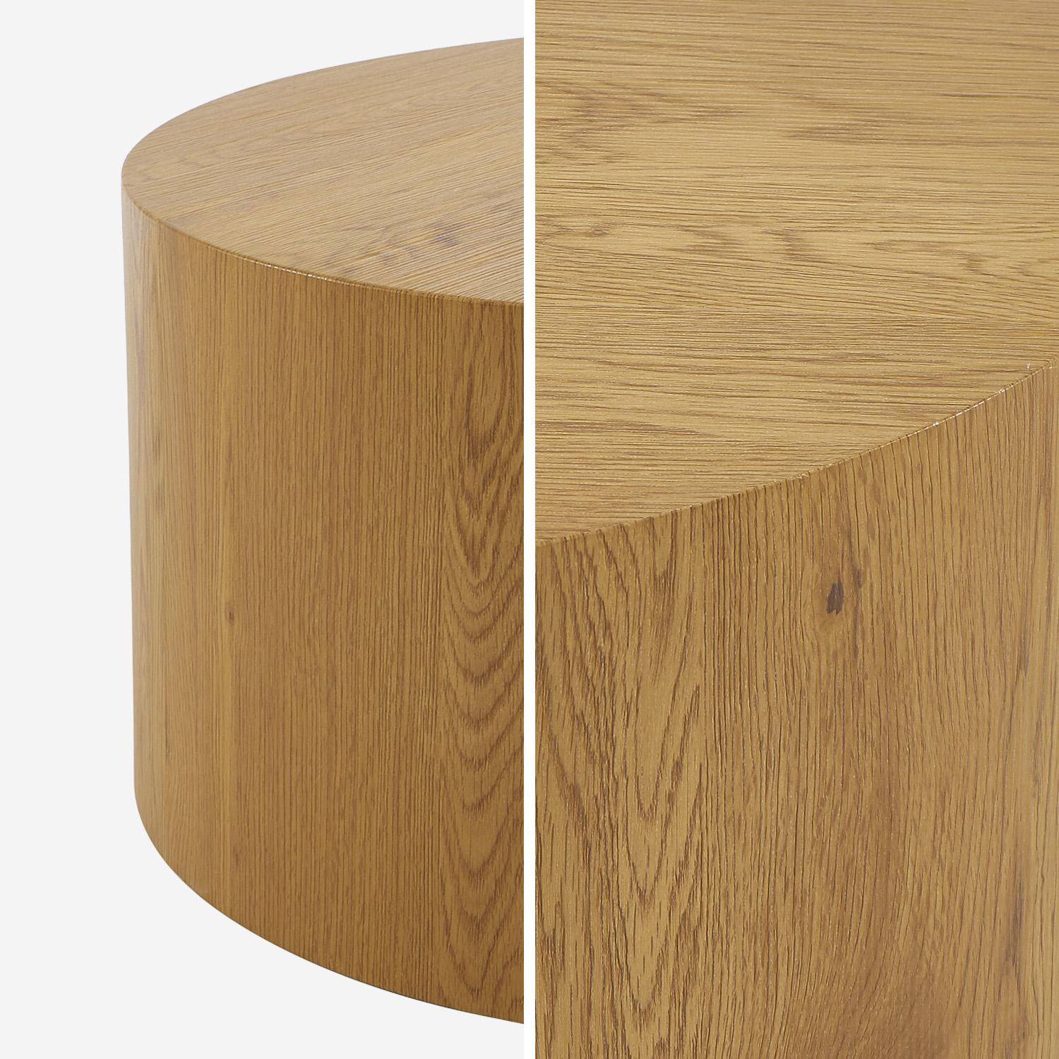 Table basse ronde effet chêne Ø80cm Photo2