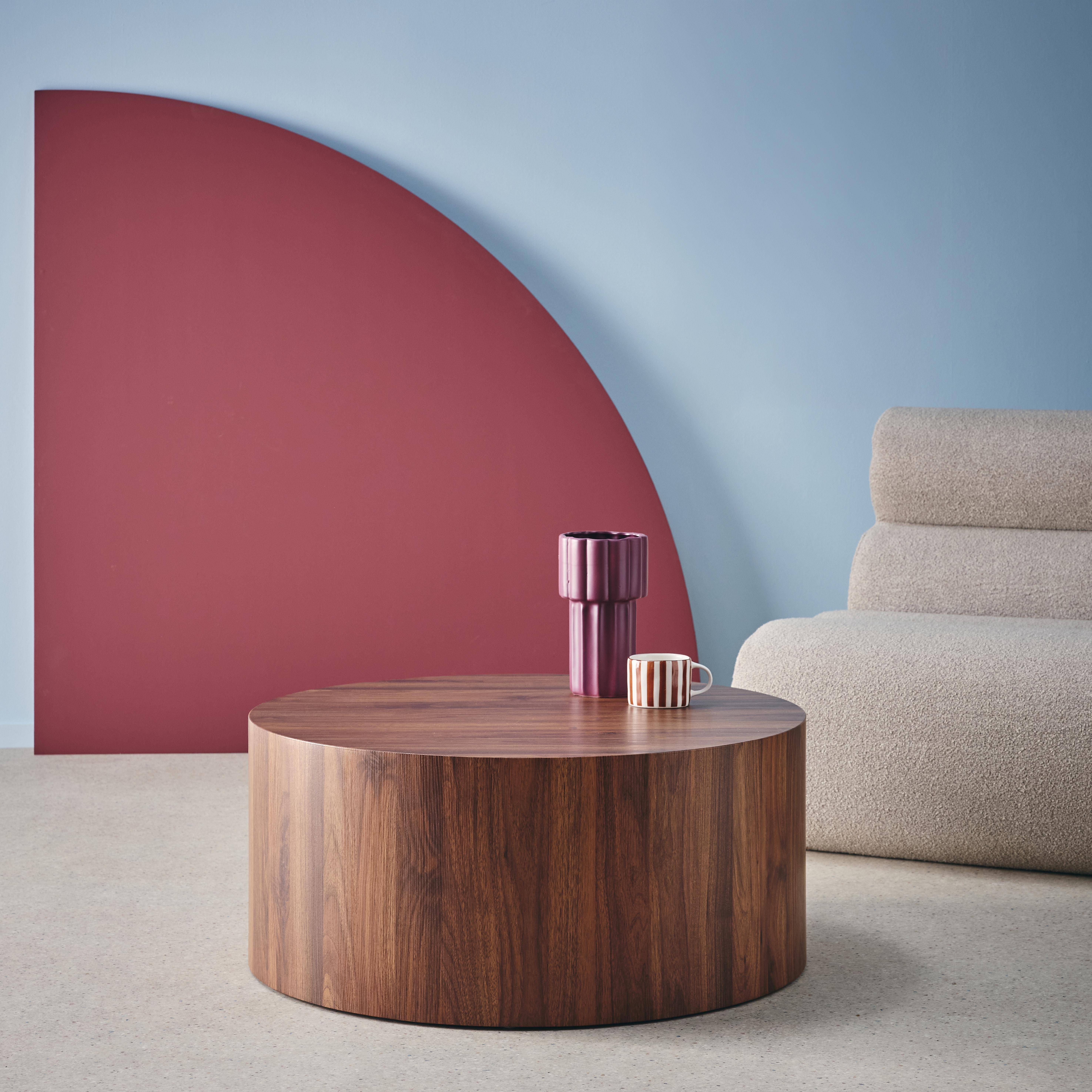 Ronde salontafel walnooteffect Ø80cm x 35cm - Delos Photo1