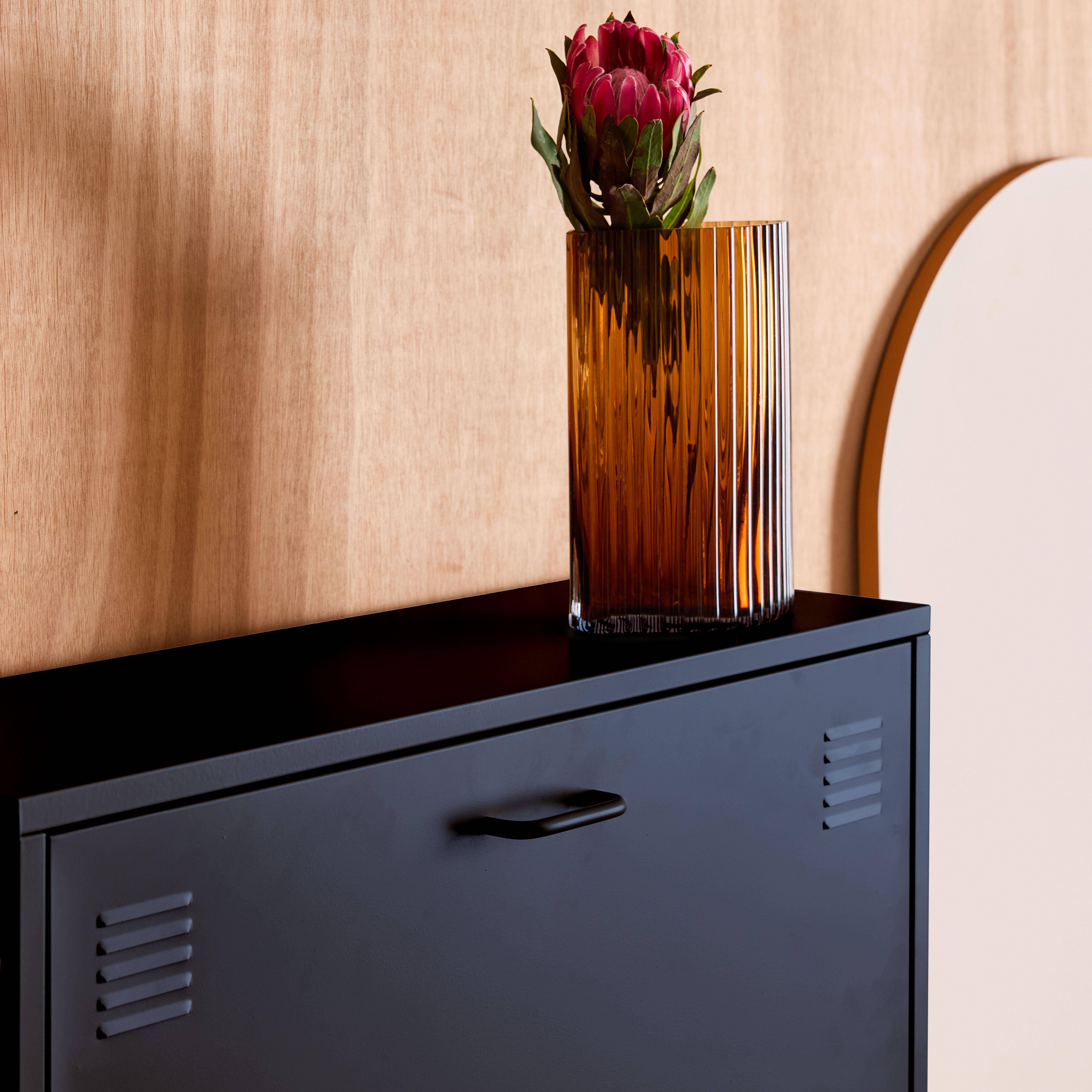 Sapateira industrial de metal com 3 gavetas Preto - 80x26x130 cm Photo6