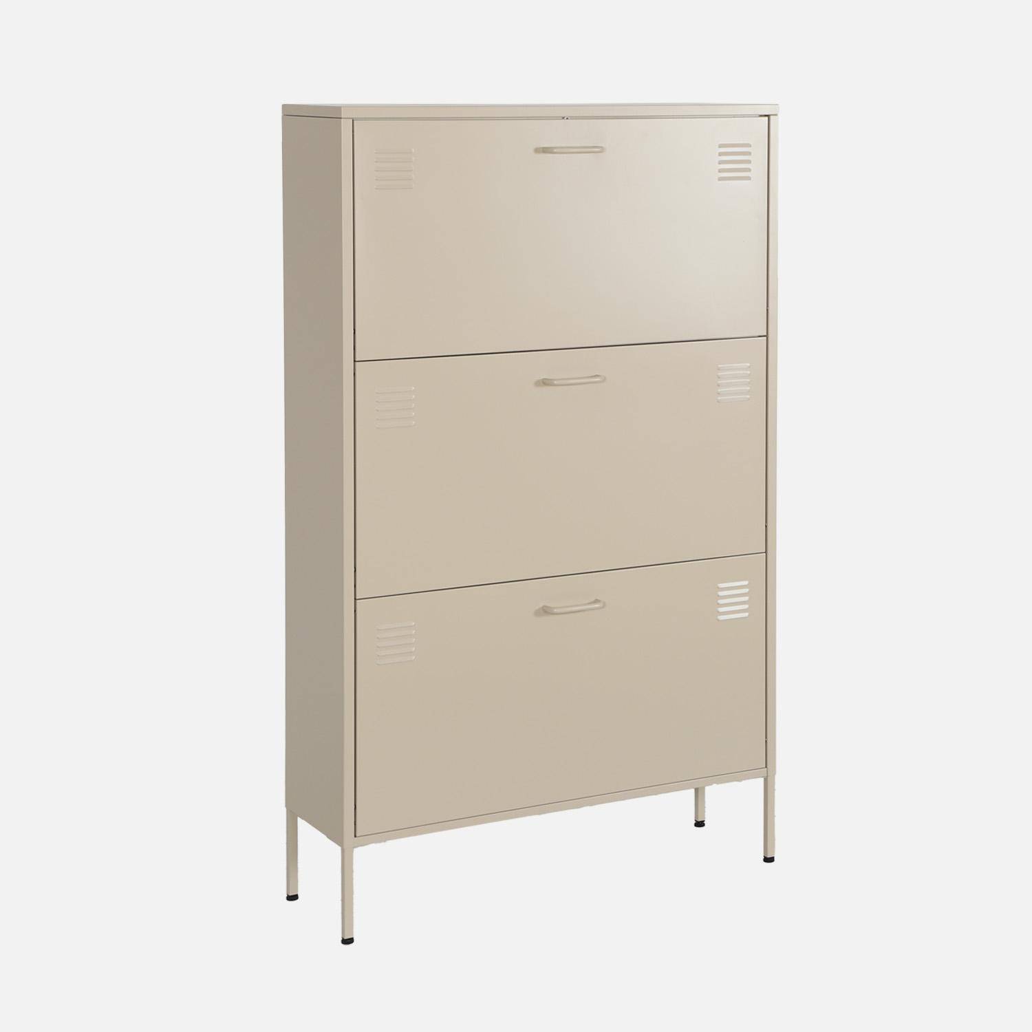 CASABEL Schoenenkast, 12 paar, grote capaciteit voor entree, 60 x 24 x 80 cm (l x b x h), deuren van licht hout, frame wit