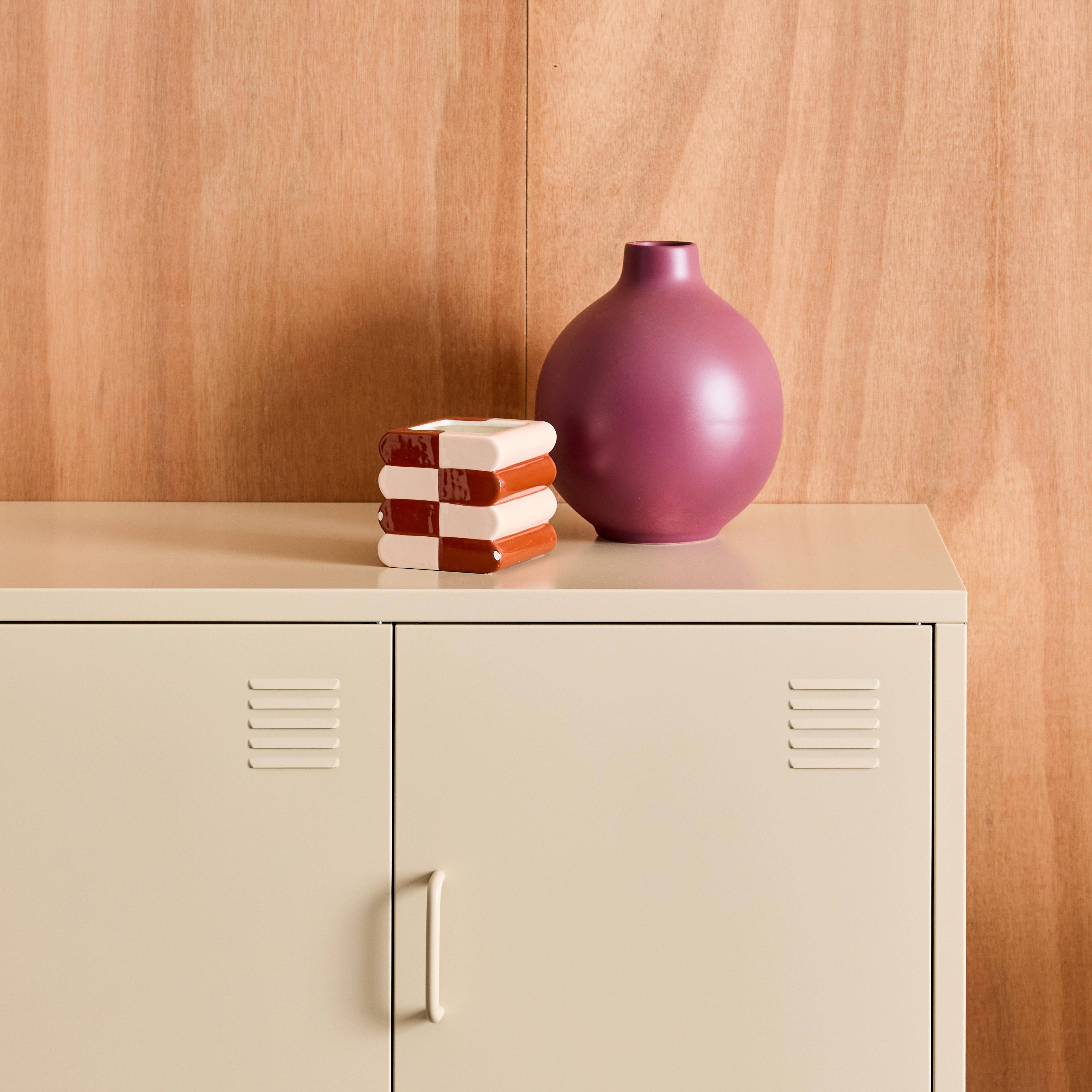 Industrial Metal TV Stand with 3 Doors 120cm, Alabama, Cream, 120x40x60 cm Photo6