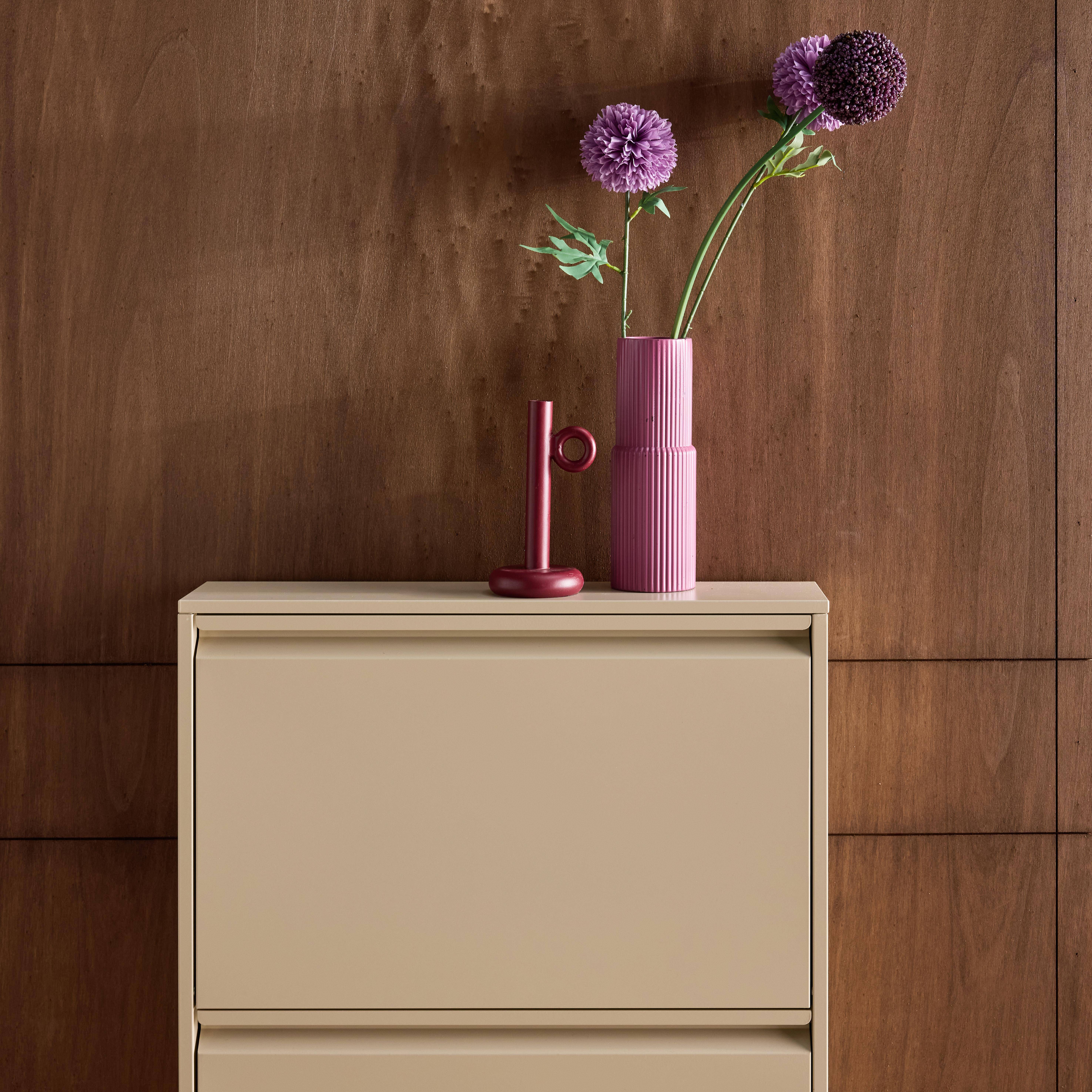 Industrial Metal Shoe Cabinet with 3 Drawers cream 65.5x15.2x123 cm - Kentucky,sweeek,Photo5