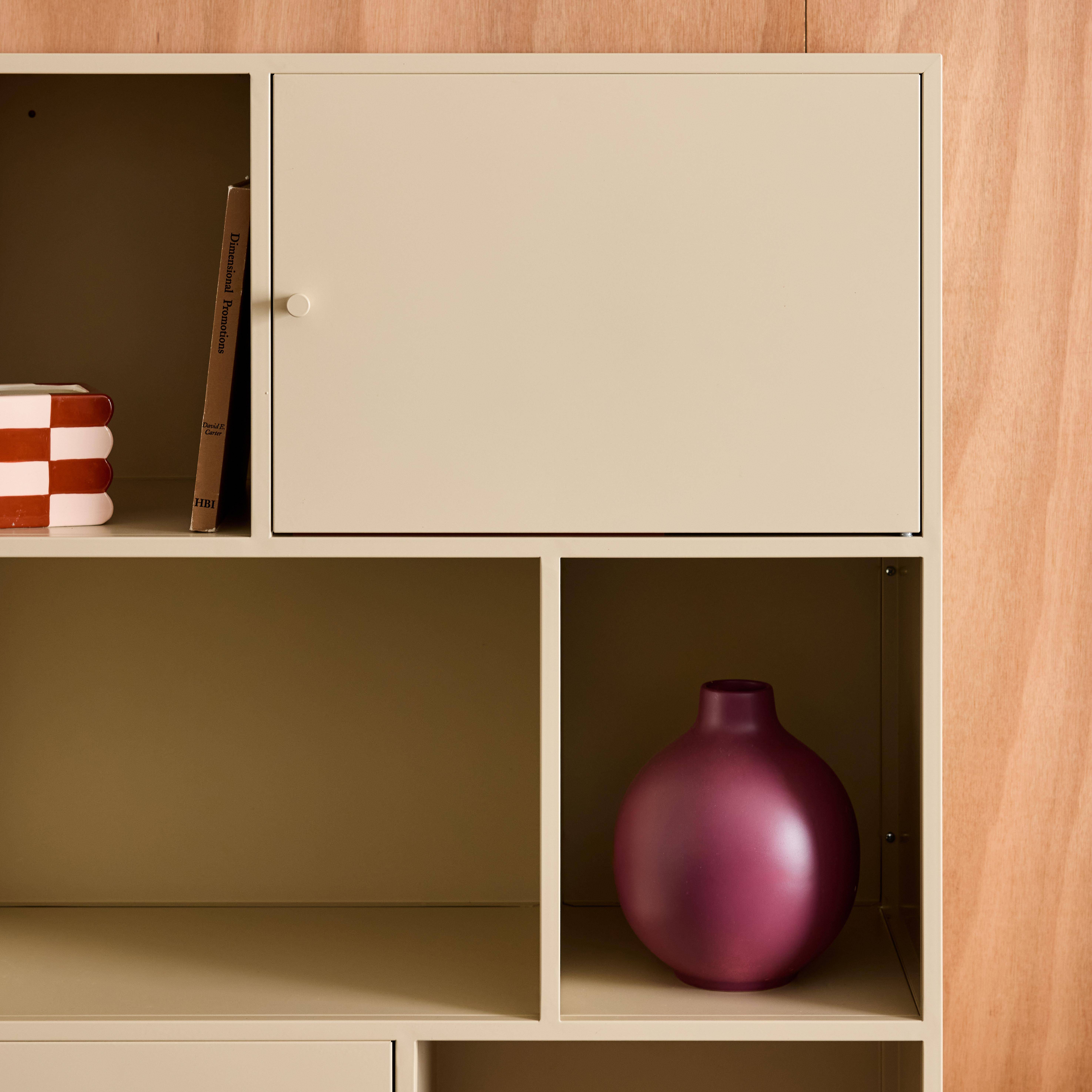 Kredens, industrialna szafka metalowa kremowa, 6 wnęk, dł. 80 x gł. 35 x wys. 125 cm - Oklahoma Photo6