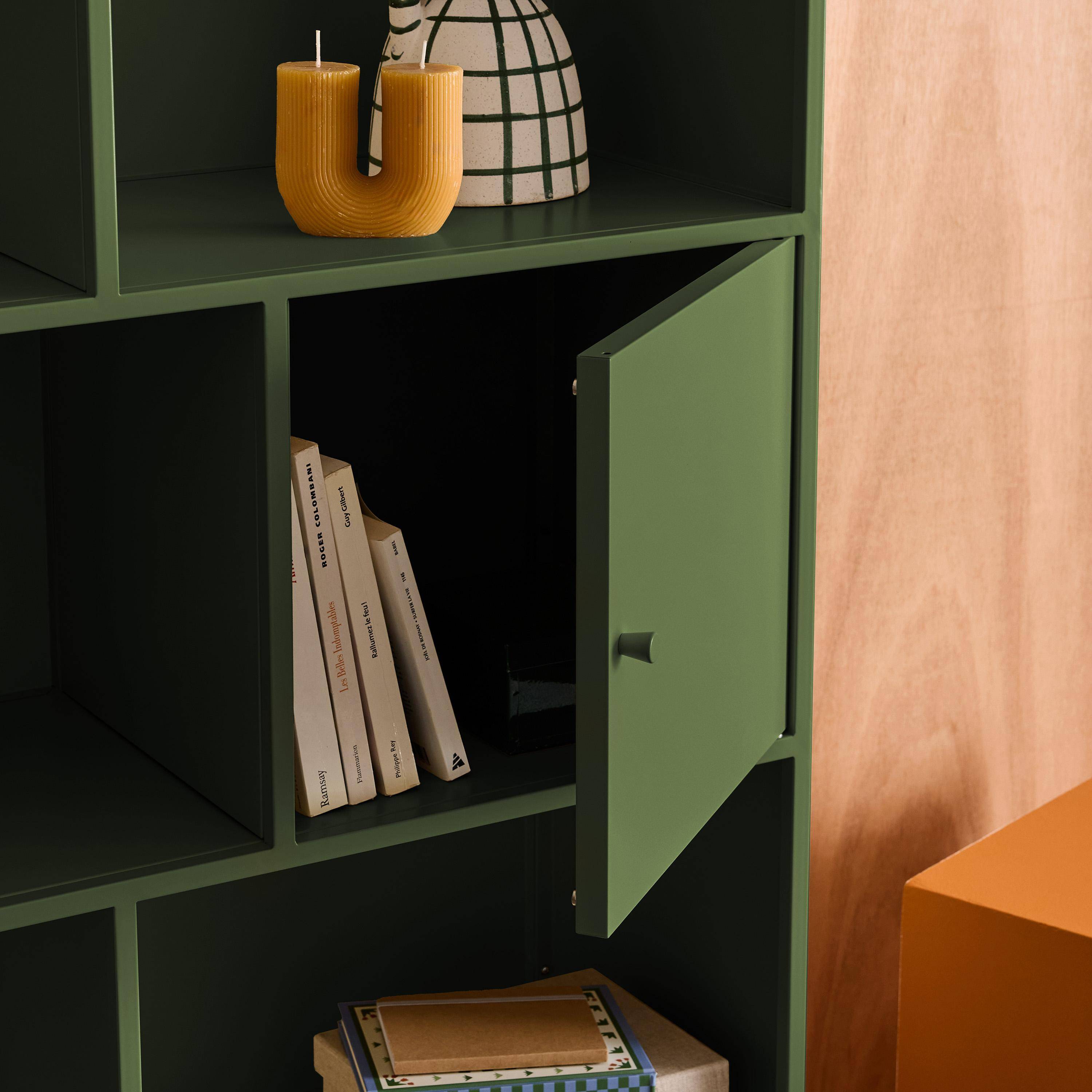 Buffet, industrial metal storage unit with 8 compartments Green 80x35x160.5 cm - Oklahoma Photo7