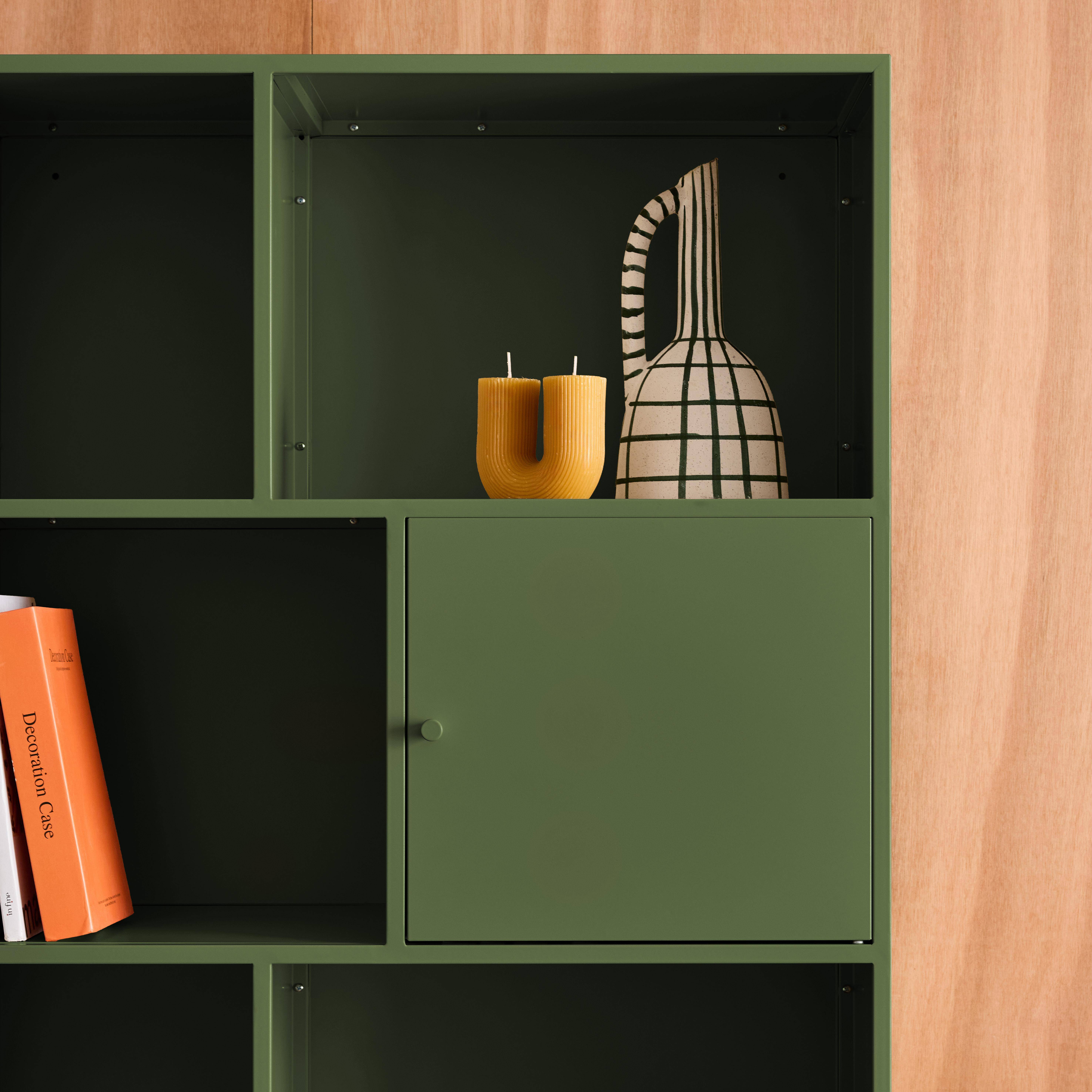 Buffet, industrial metal storage unit with 8 compartments Green 80x35x160.5 cm - Oklahoma Photo6