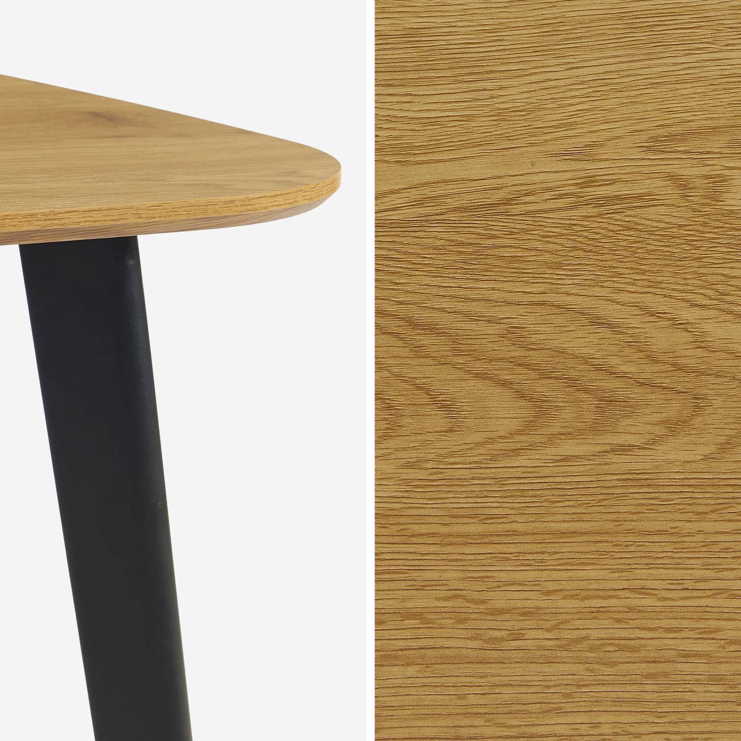 Table à manger carrée effet chêne pieds métal noir 4 places,sweeek,Photo6