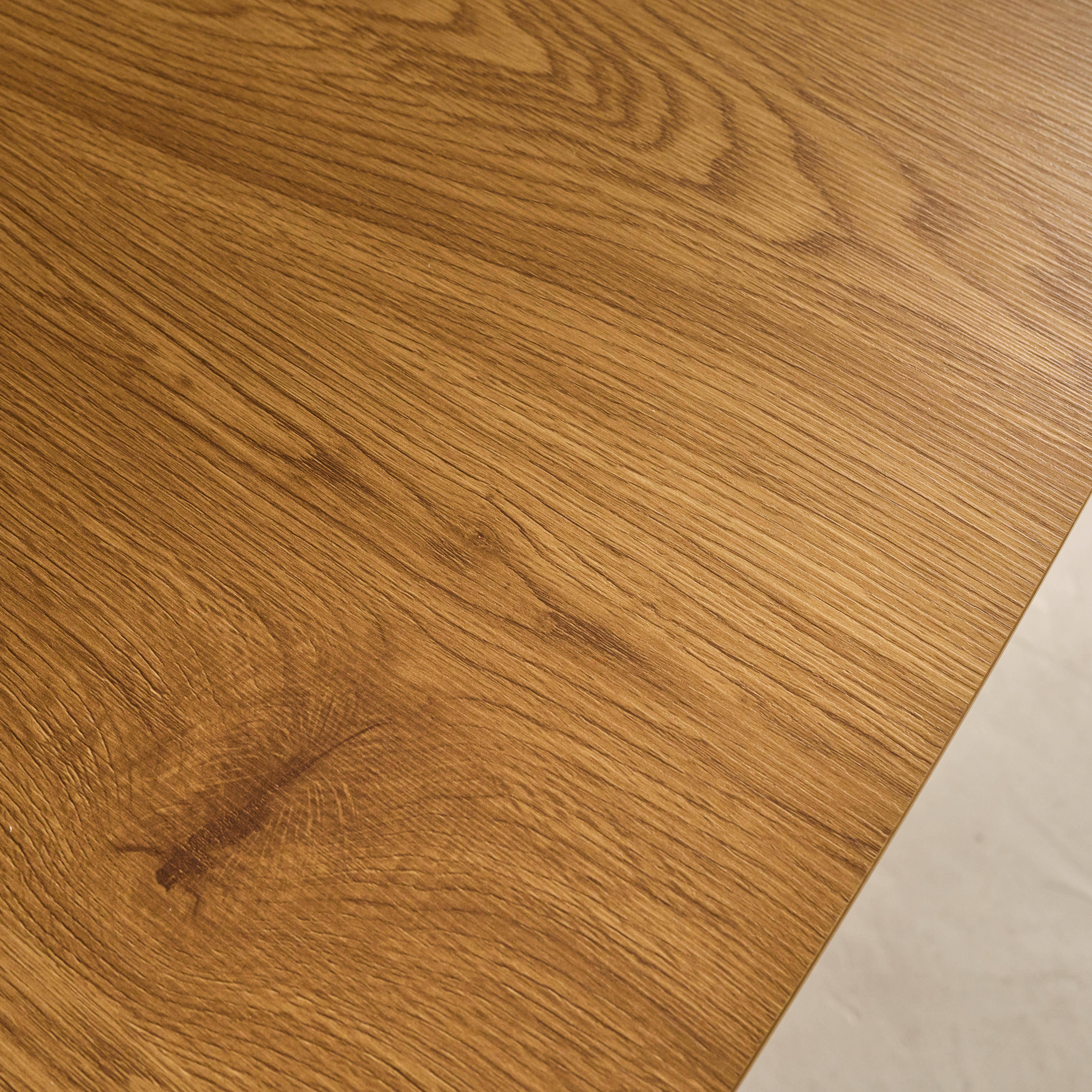 Table à manger carrée effet chêne pieds métal noir 4 places,sweeek,Photo3