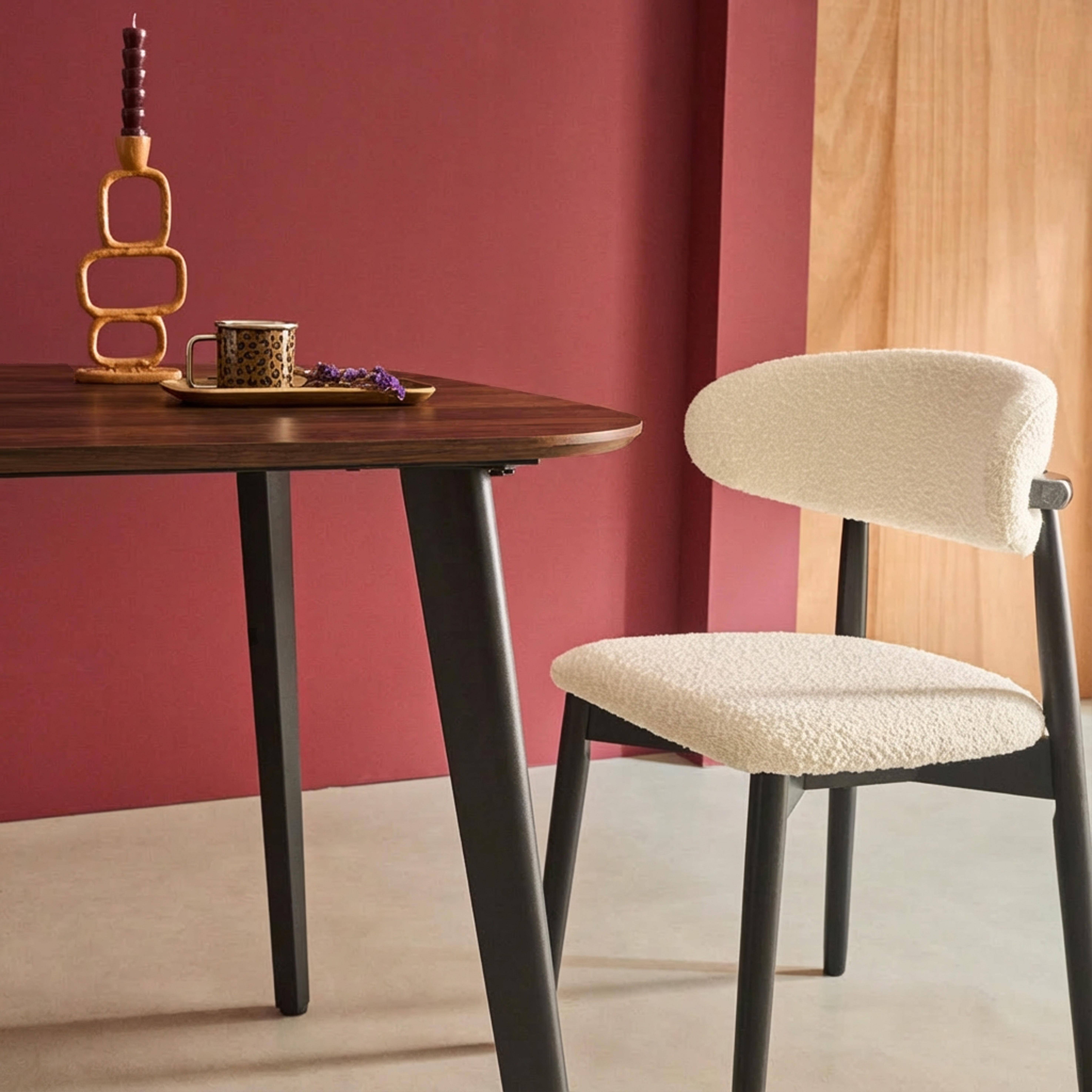 Table à manger carrée effet noyer pieds métal noir 4 places,sweeek,Photo4