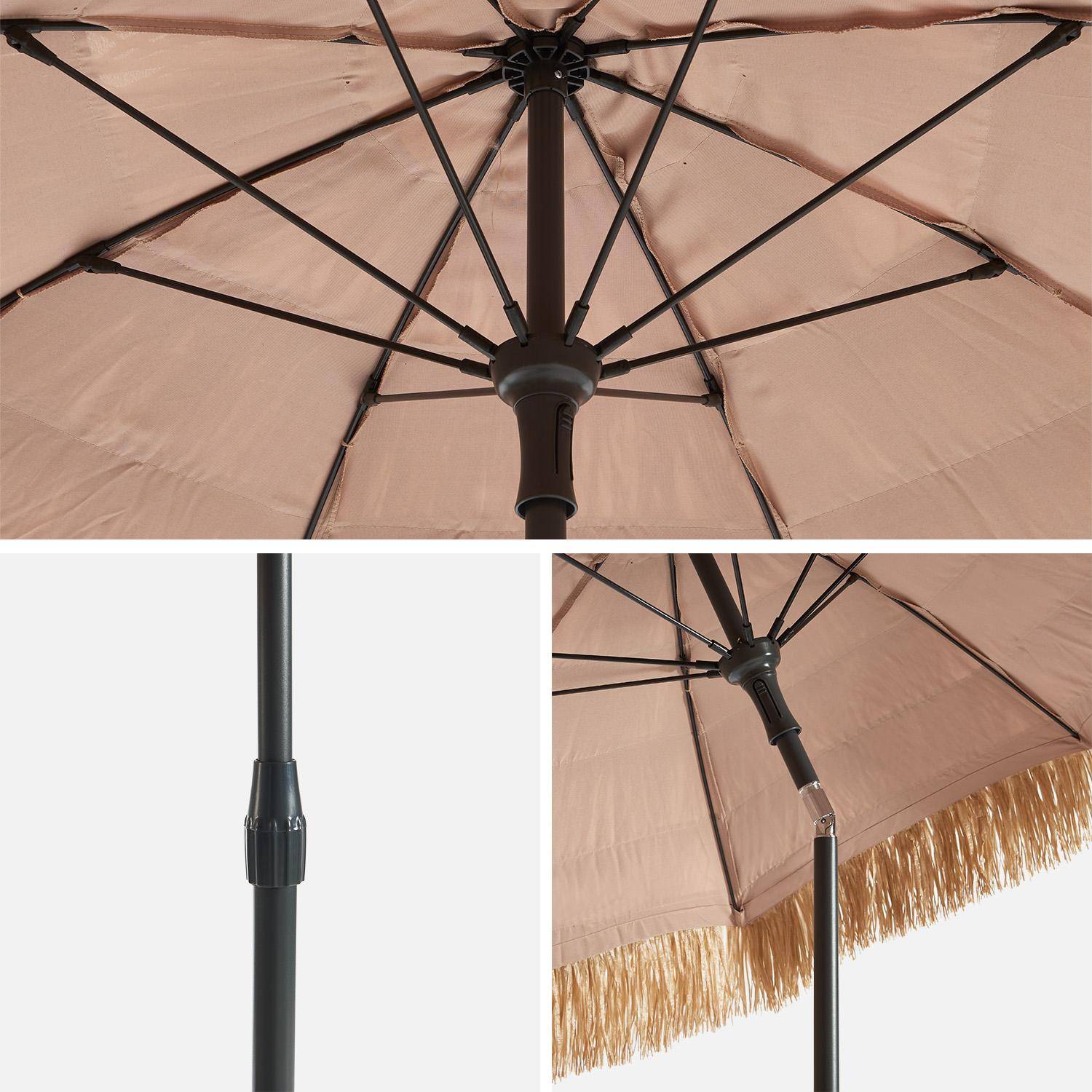 Parasol exotique droit acier imitation bois et paille - Monaco,sweeek,Photo4