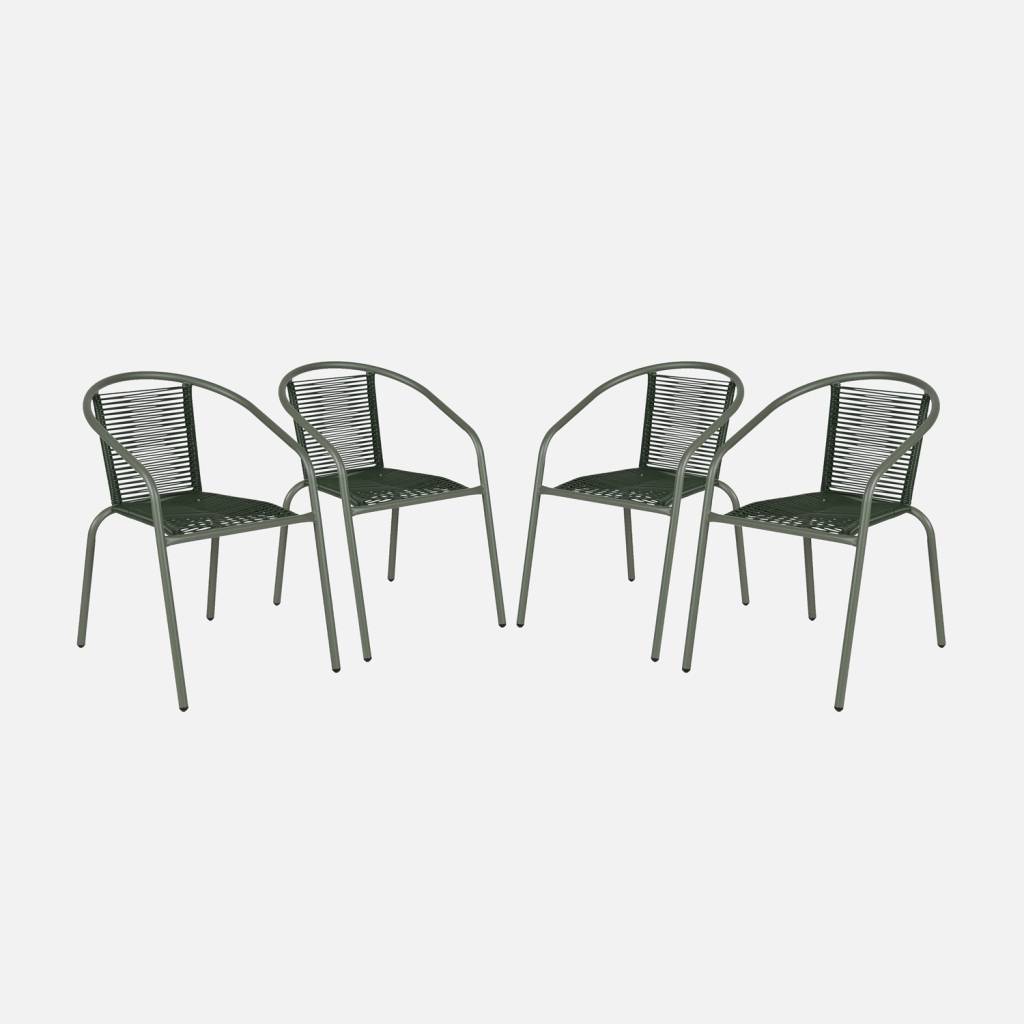 Fauteuils de jardin kaki et naturel (lot de 4)