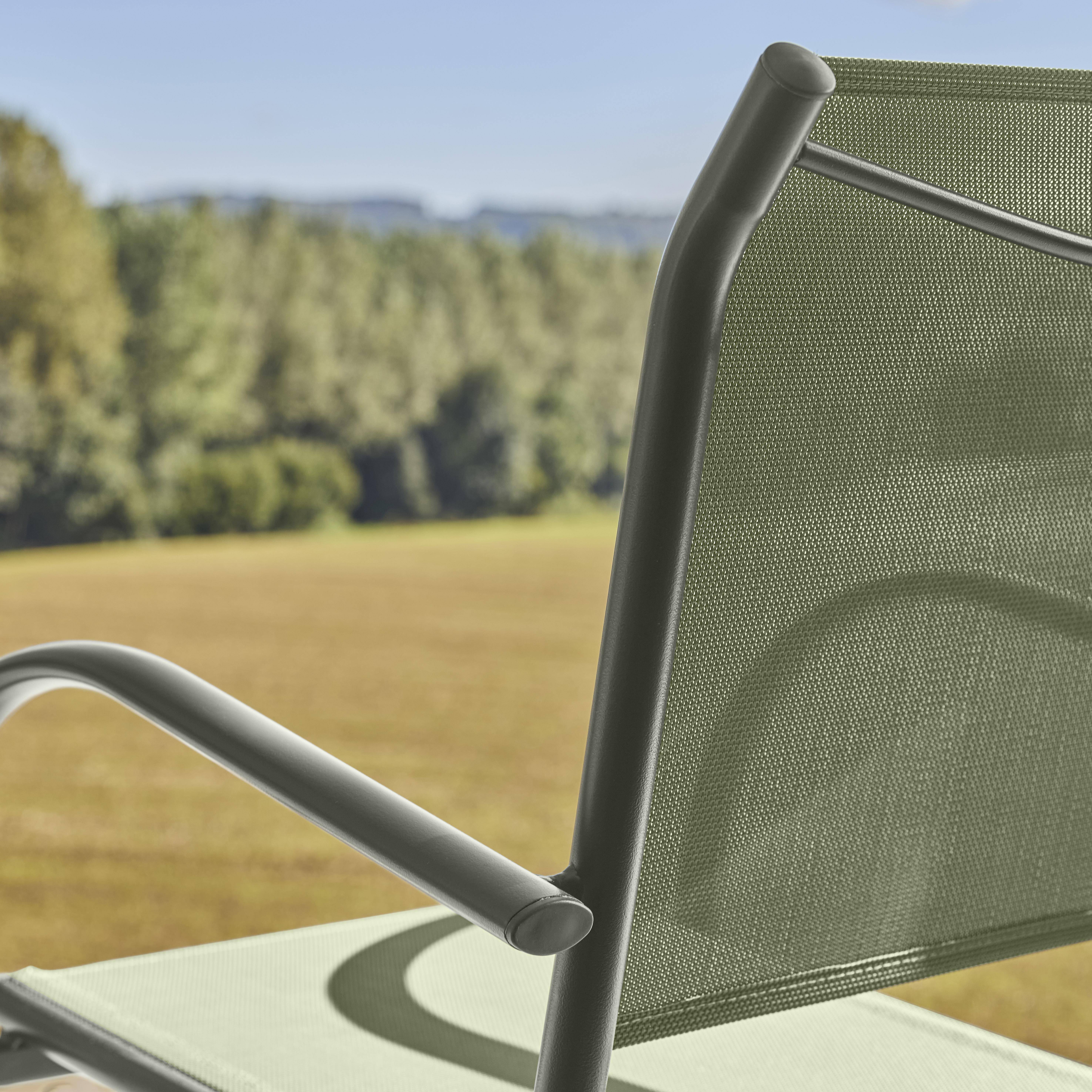 Lot de 4 fauteuils de jardin AMARA en aluminium et textilene kaki, 62 x 55 x 84 cm,sweeek,Photo5