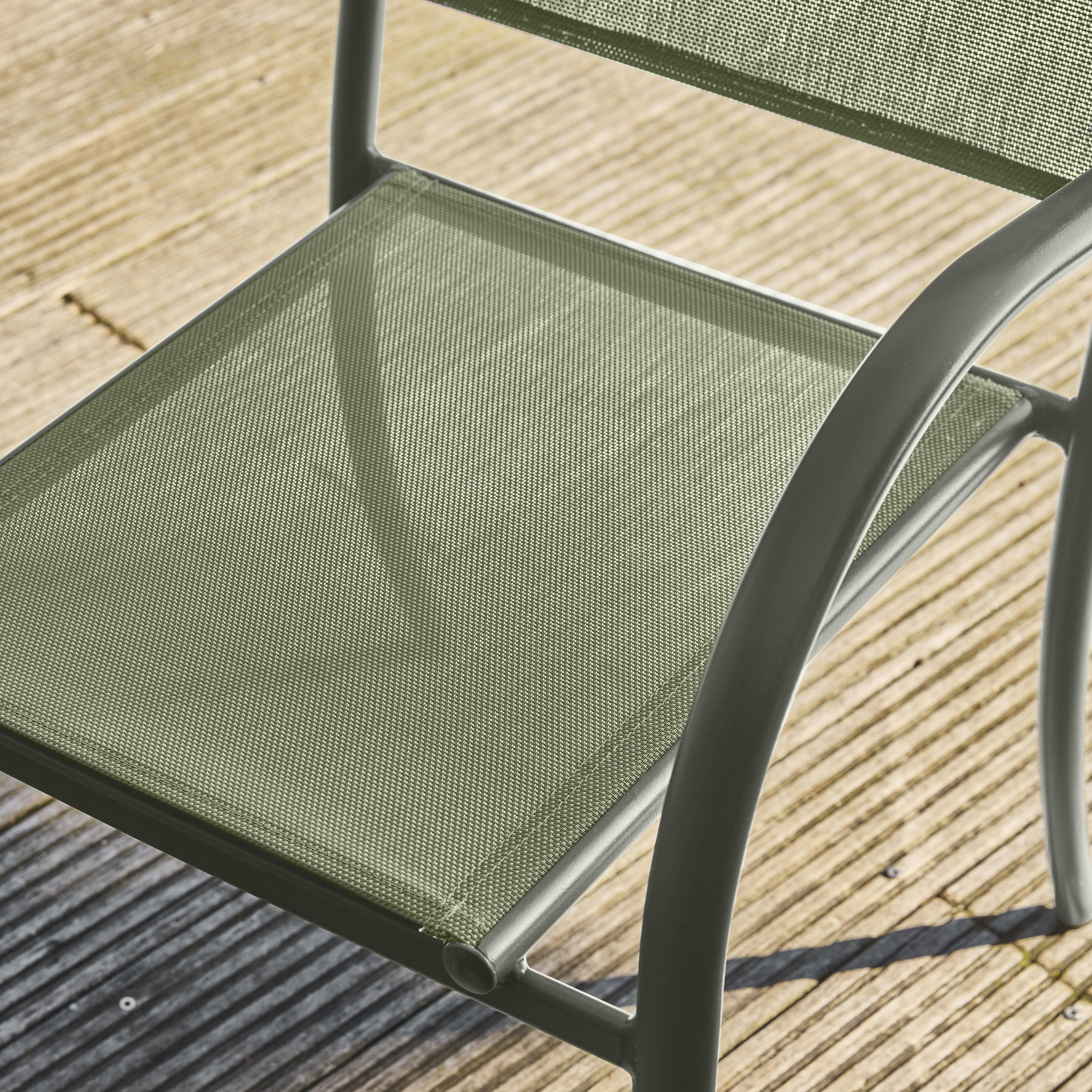 Lot de 4 fauteuils de jardin AMARA en aluminium et textilene kaki, 62 x 55 x 84 cm,sweeek,Photo4