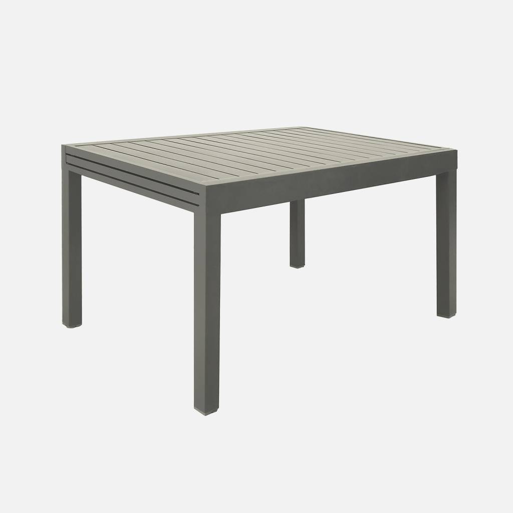 Table de jardin extensible aluminium kaki, 8 places