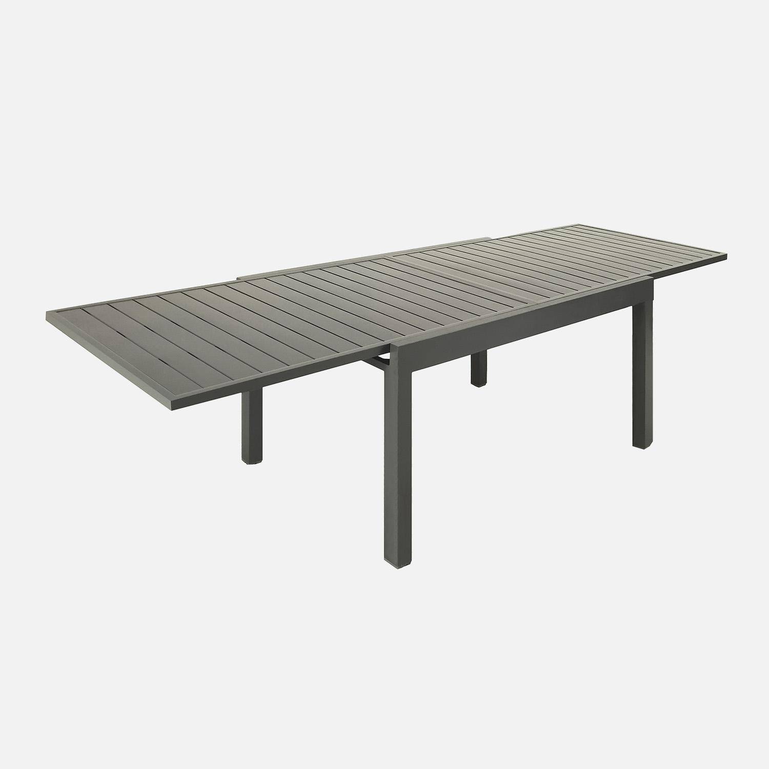 Table de jardin extensible aluminium kaki, 8 places, 135 / 270 x 90 x 75 cm,sweeek,Photo4