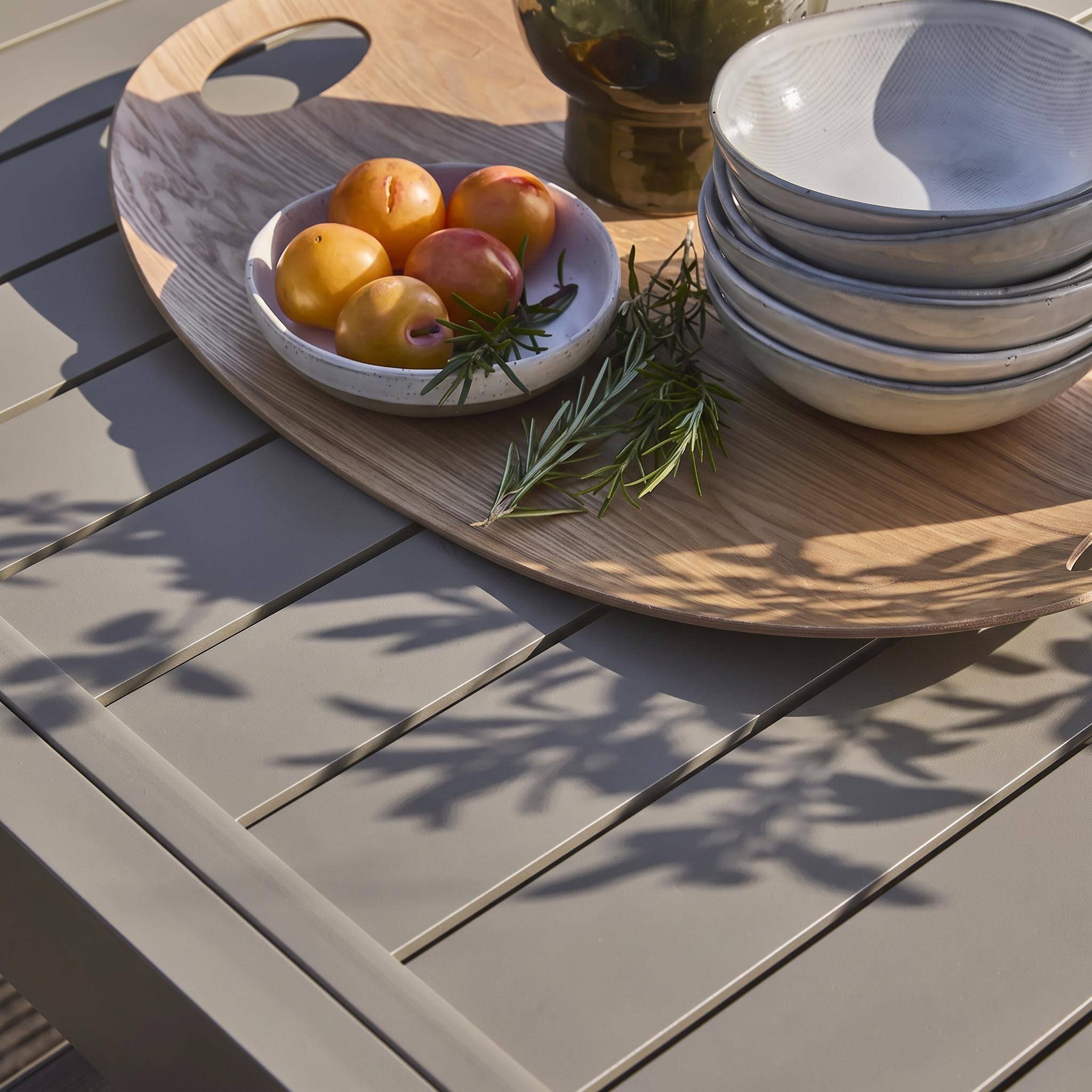 Ausziehbarer Gartentisch aus Aluminium khaki, 8 Plätze, 135 / 270 x 90 x 75 cm,sweeek,Photo3