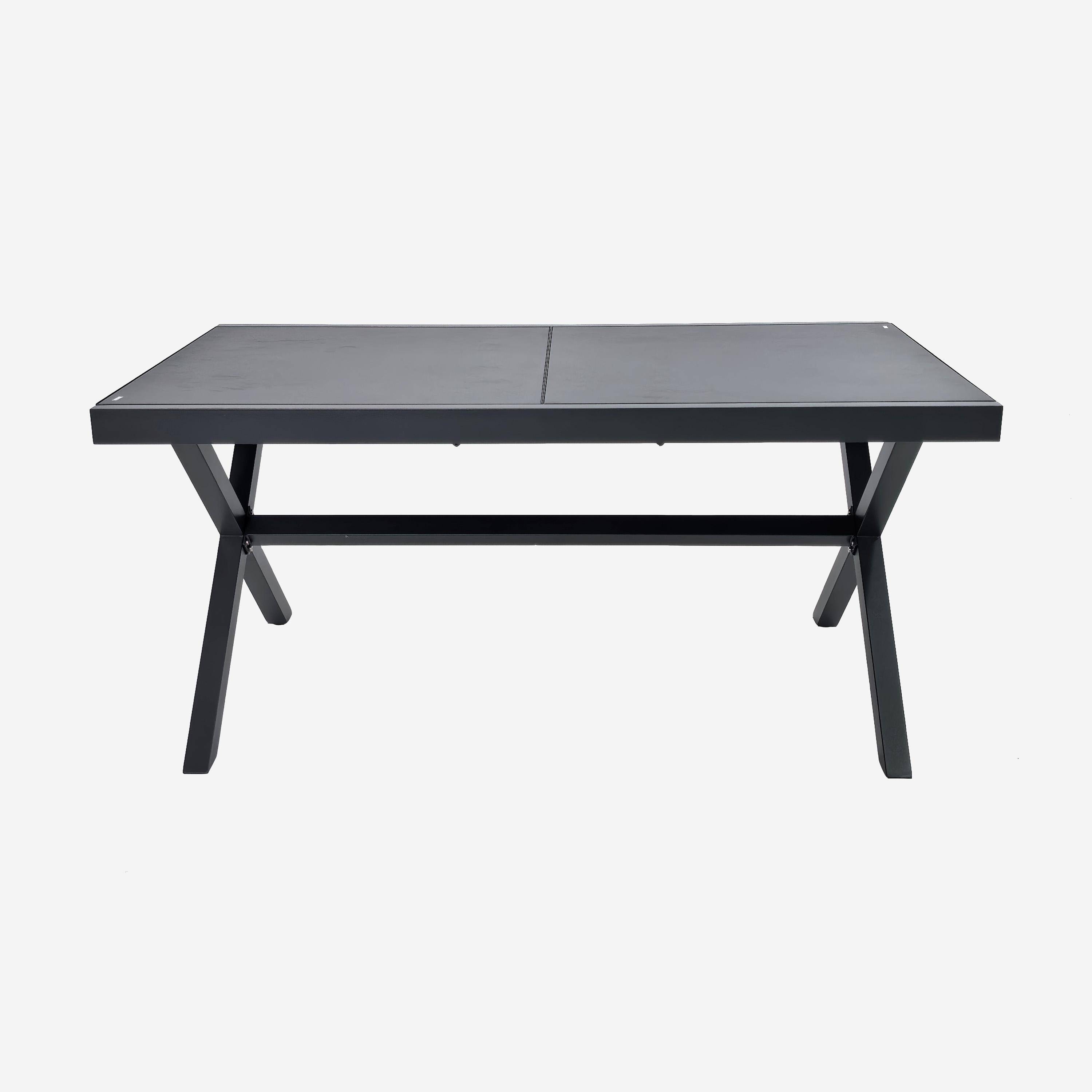 Extendable aluminum garden table for 8 people, anthracite | sweeek