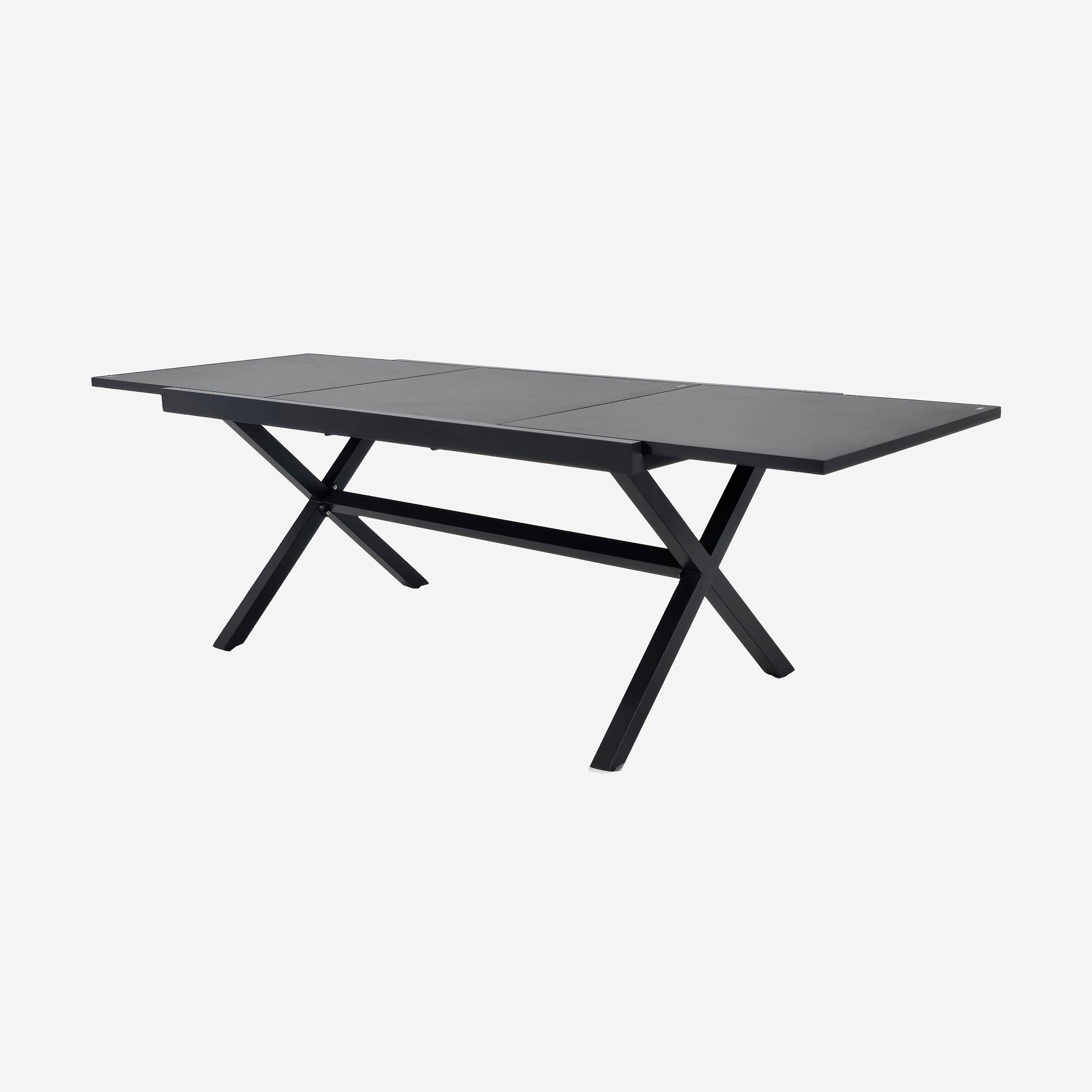 Extendable aluminum garden table for 8 people, anthracite | sweeek