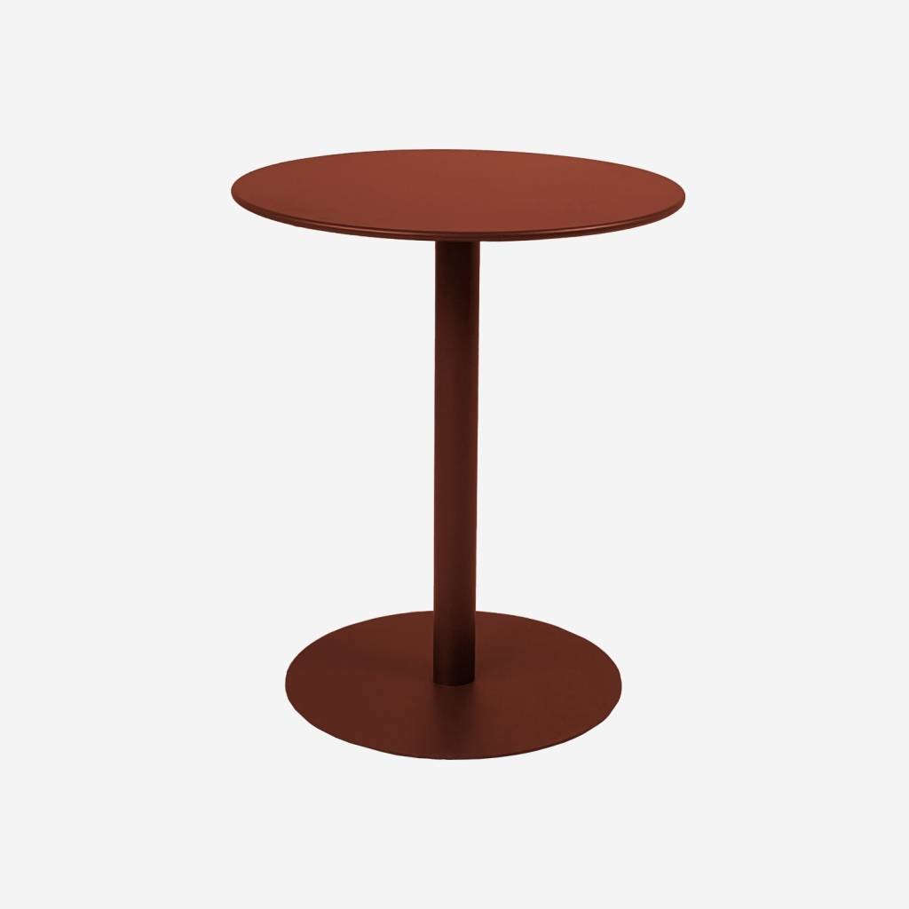 Table de jardin bistrot ronde acier 2 places terracotta