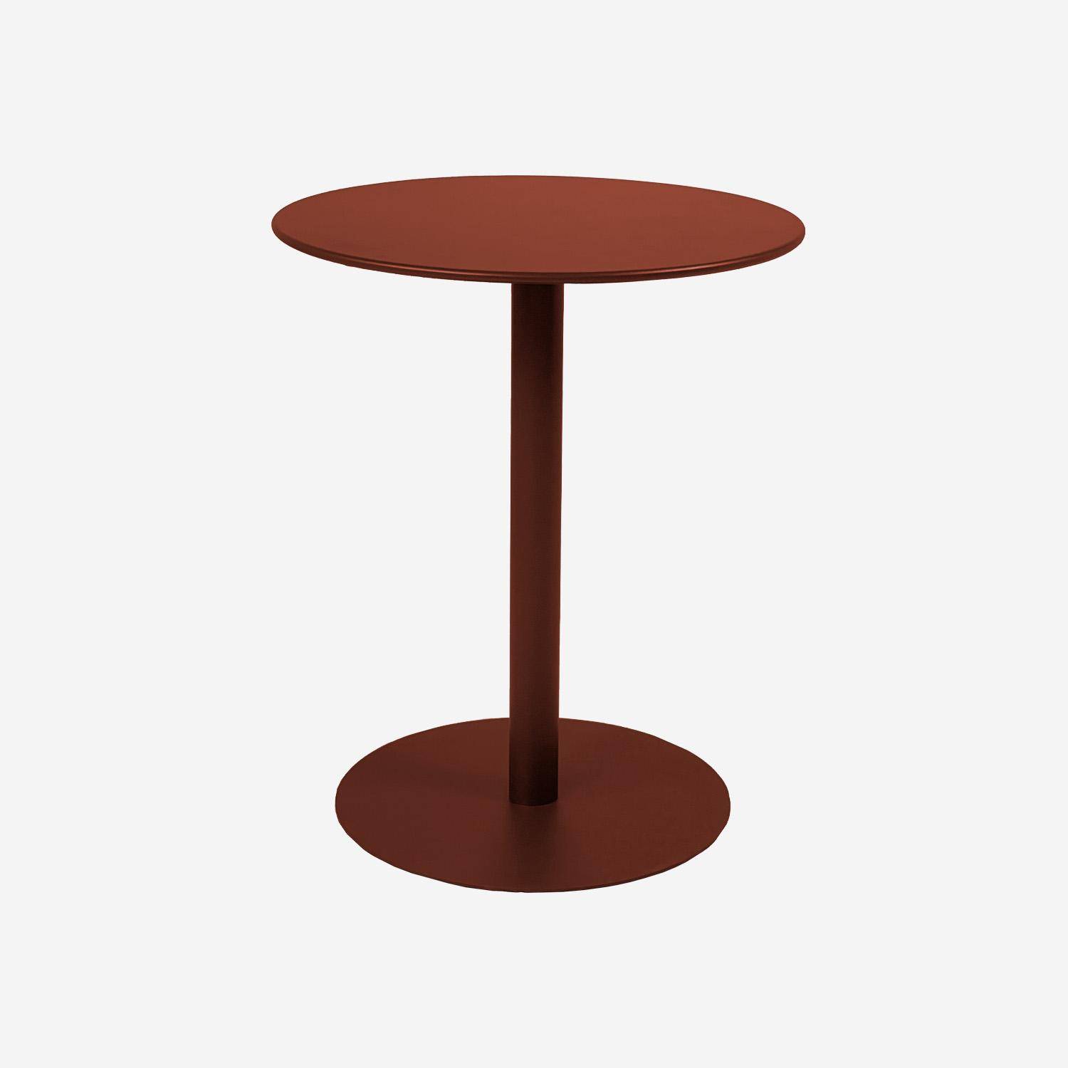Table de jardin bistrot ronde acier 2 places terracotta - Ø60cm - Orea,sweeek,Photo1