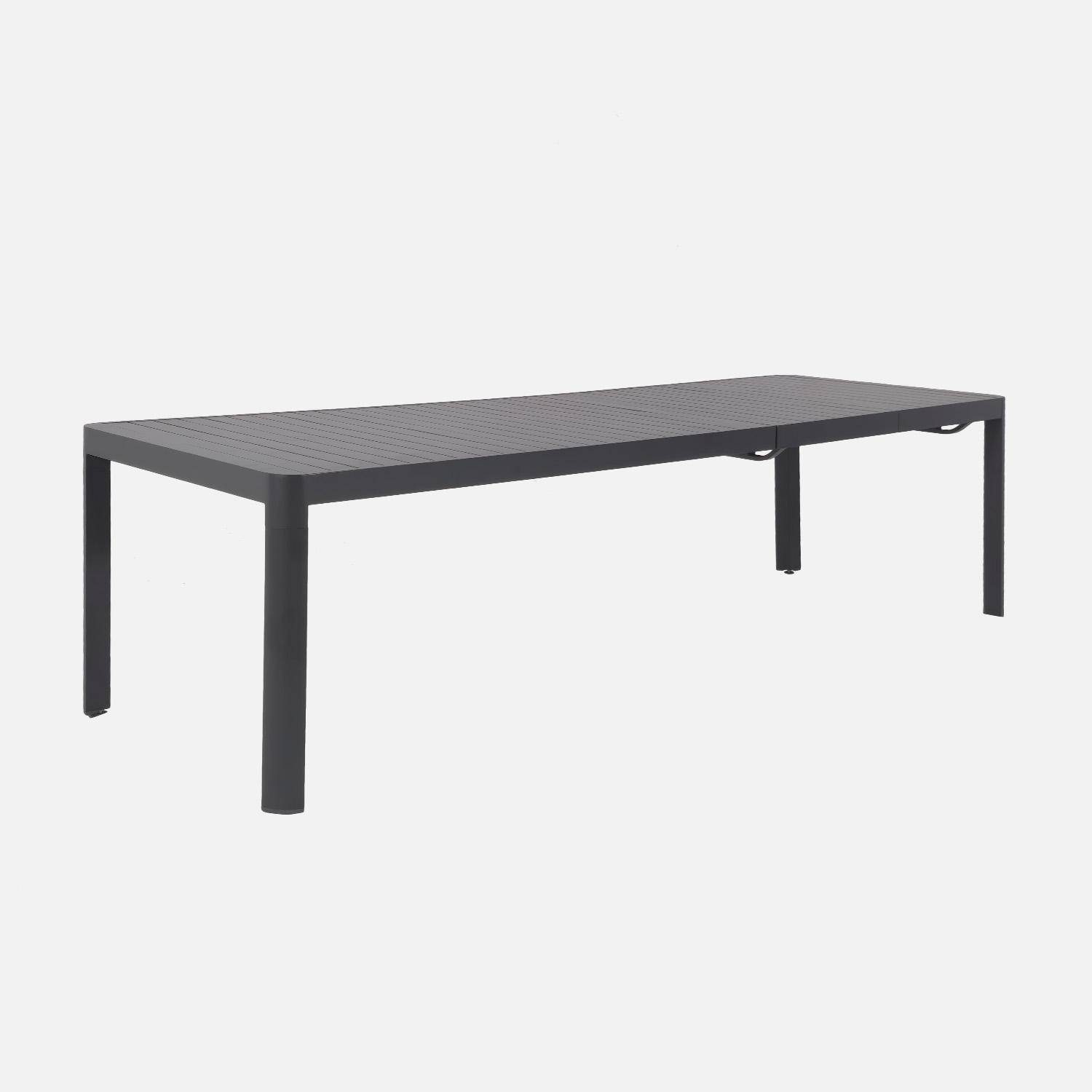 Table de jardin extensible aluminium 8-10 places anthracite - Lunea Photo2