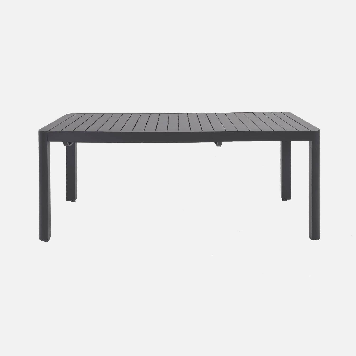 Table de jardin extensible aluminium 8-10 places anthracite - Lunea Photo3