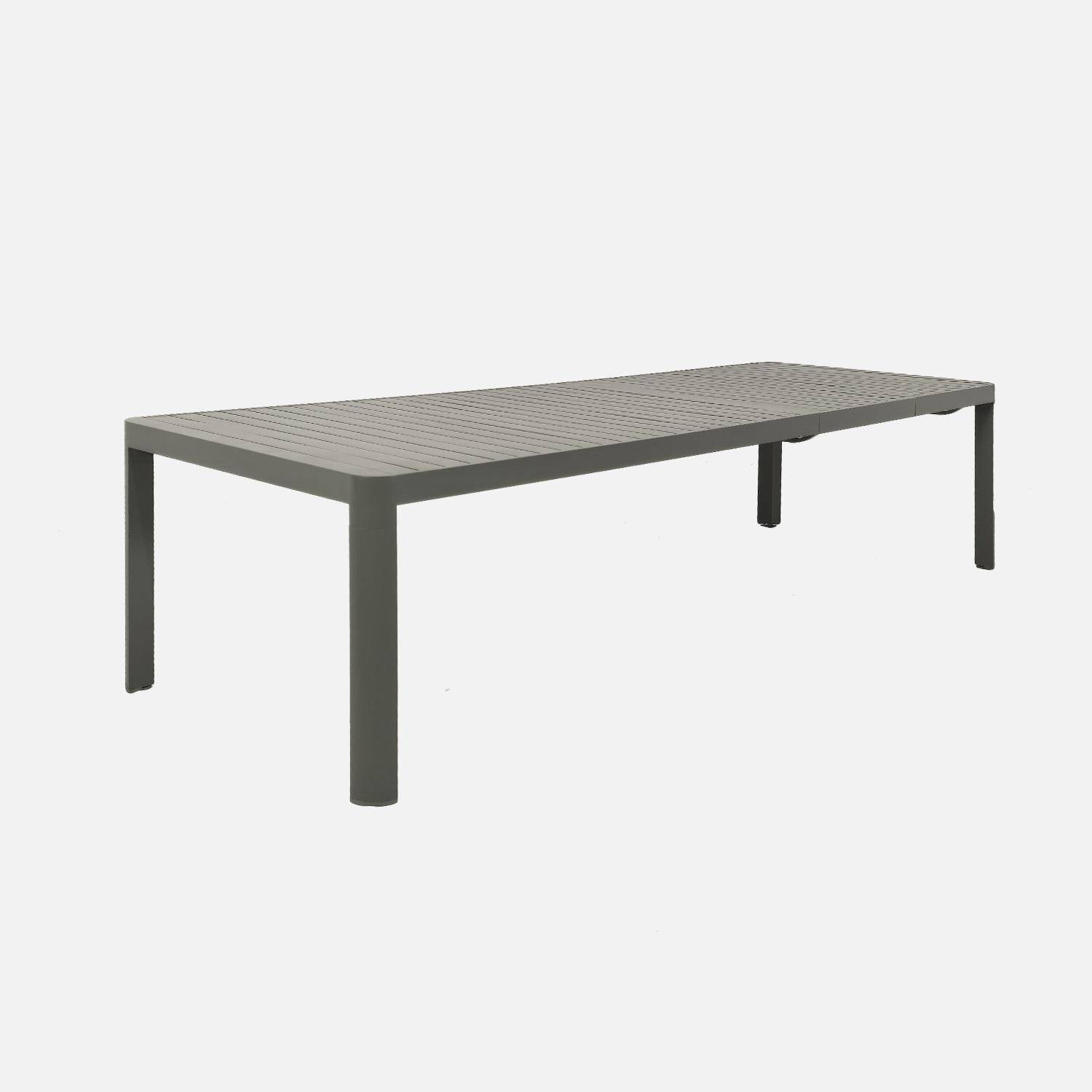 Table de jardin extensible aluminium 8-10 places kaki - Lunea Photo2