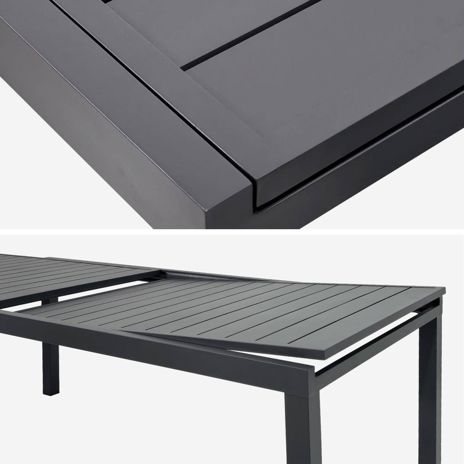 Table de jardin extensible aluminium 10-12 places anthracite - Elora Photo4