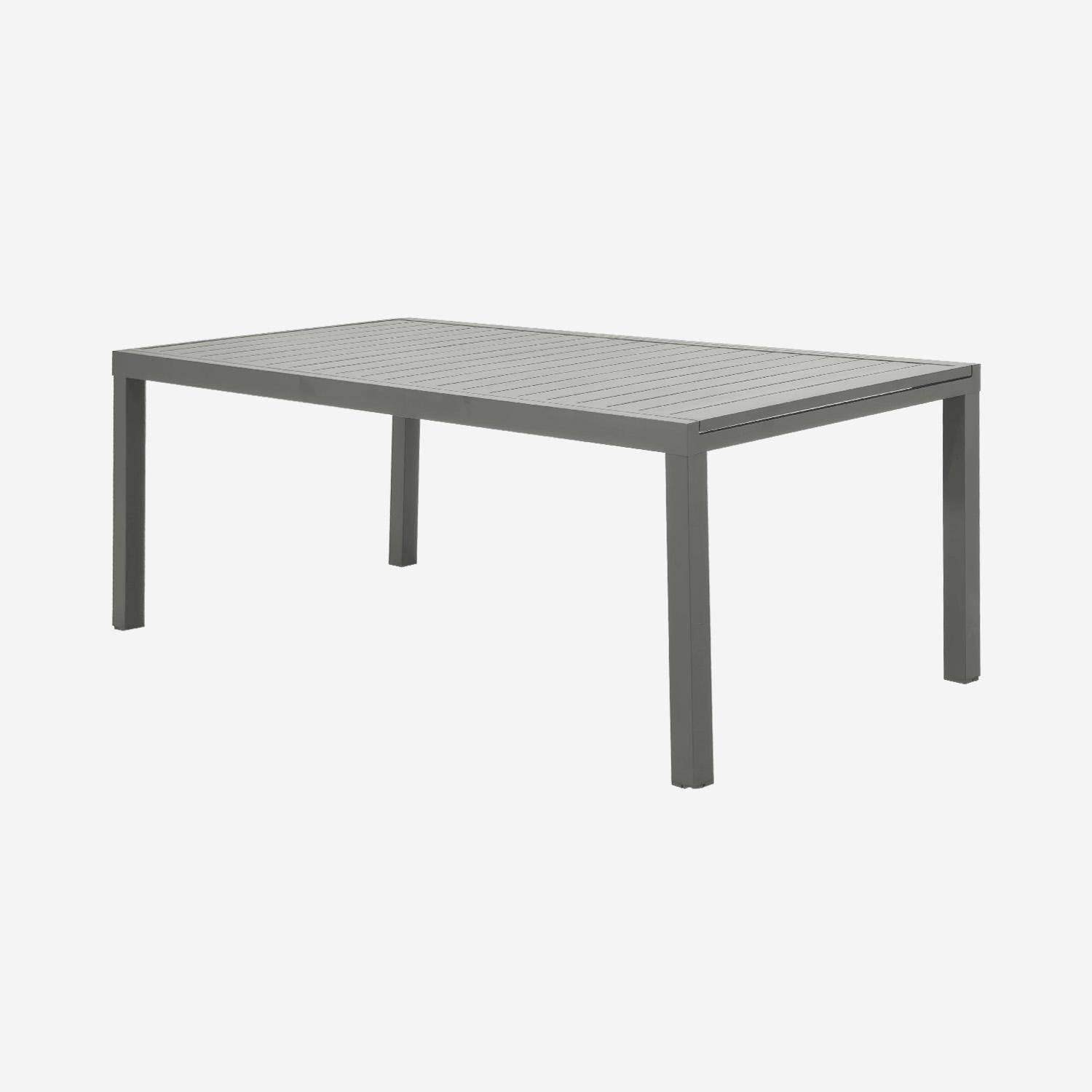 Table de jardin extensible aluminium 10-12 places kaki - Elora Photo1