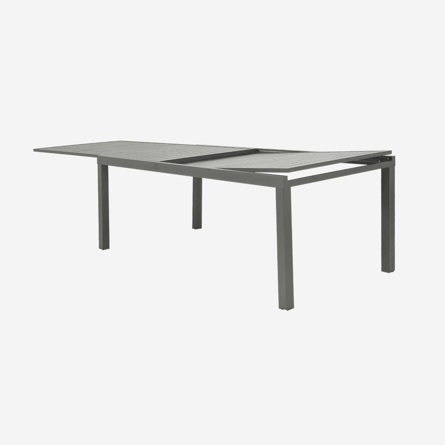 Table de jardin extensible aluminium 10-12 places kaki - Elora Photo2