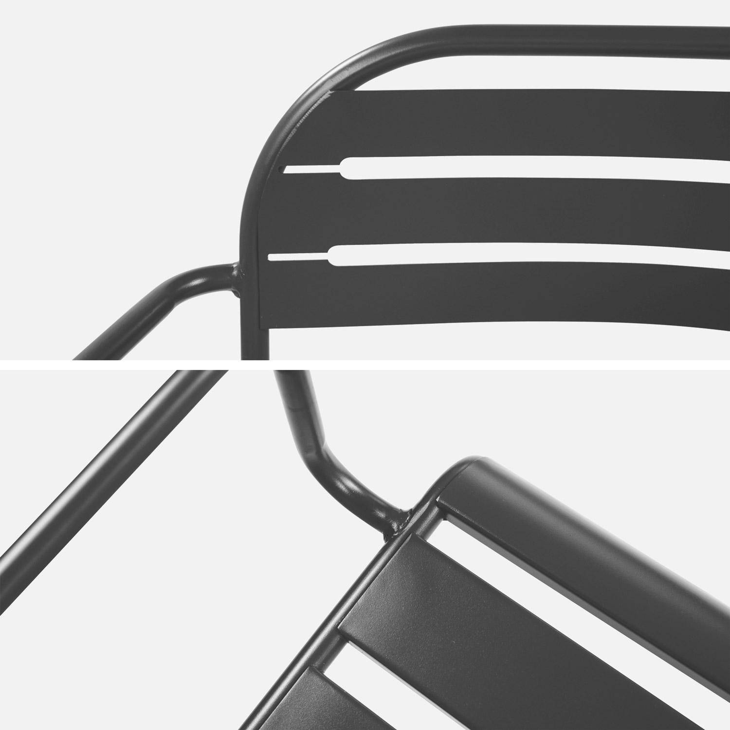 Banco exterior de acero, 2 plazas, Amelia, Antracita, 118x52x80 cm,sweeek,Photo4