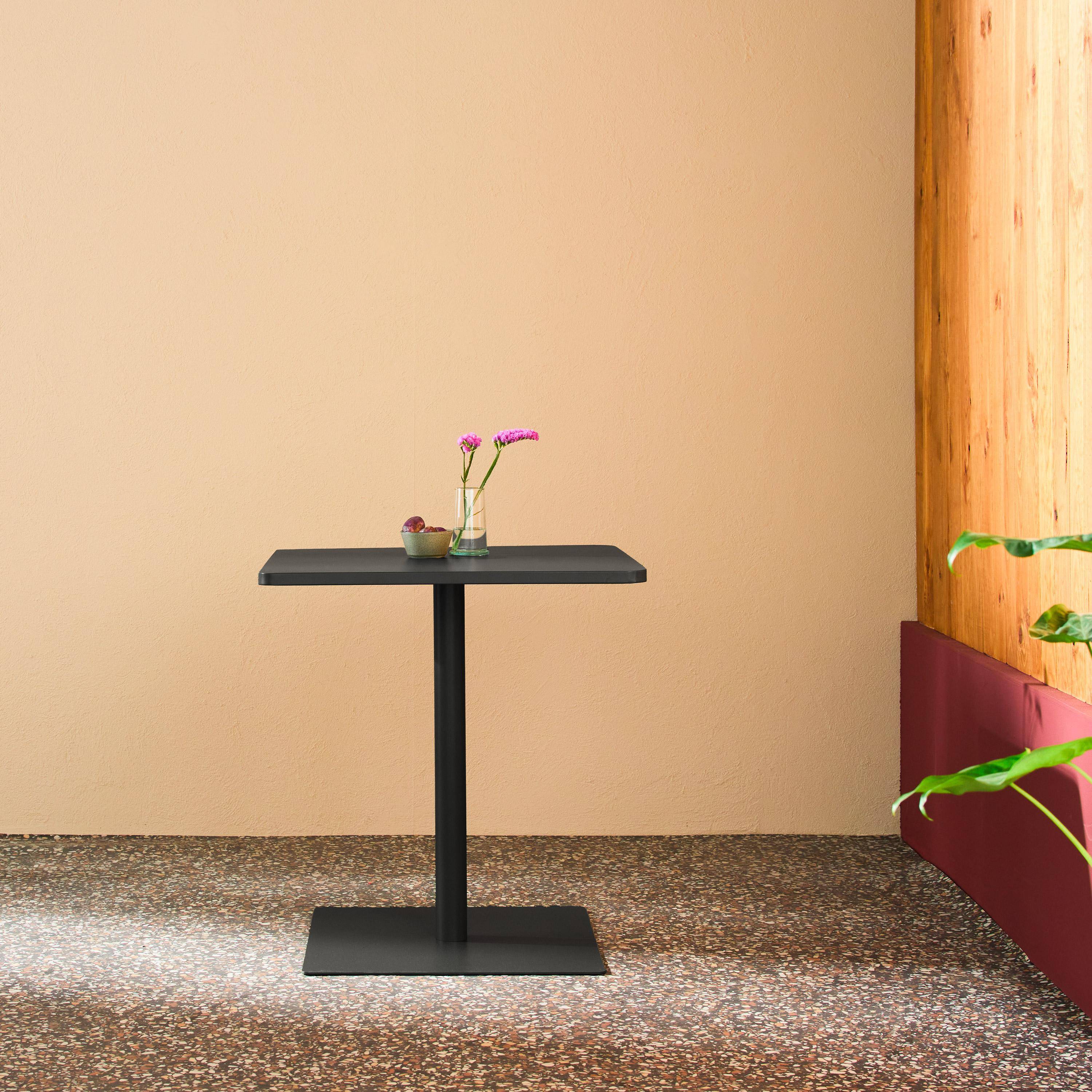 Square 2-seater Steel Bistro Garden Table 2-seater Anthracite 70x70x73 cm - Orea,sweeek,Photo1